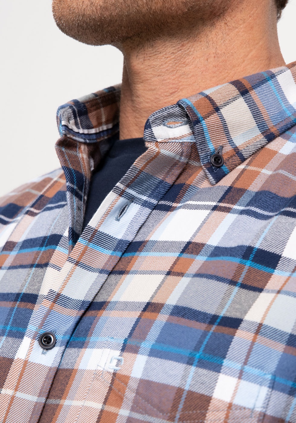 OLYMP Langarmhemd »Casual«, im Karodessin, Button-down-Kragen