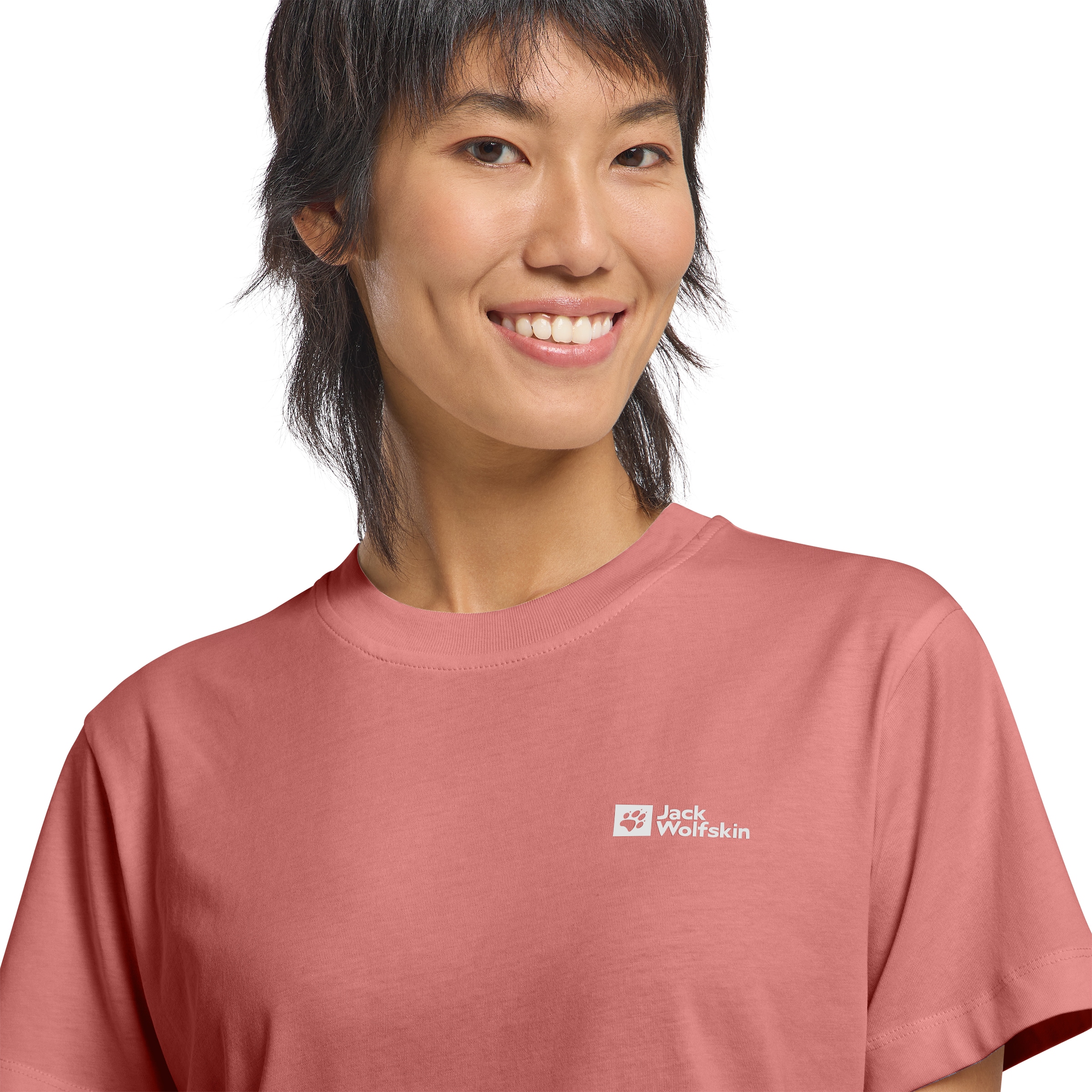 Jack Wolfskin T-Shirt »ESSENTIAL T W«, weiches, klassisches T-Shirt aus atmungsaktiver Bio-Baumwolle