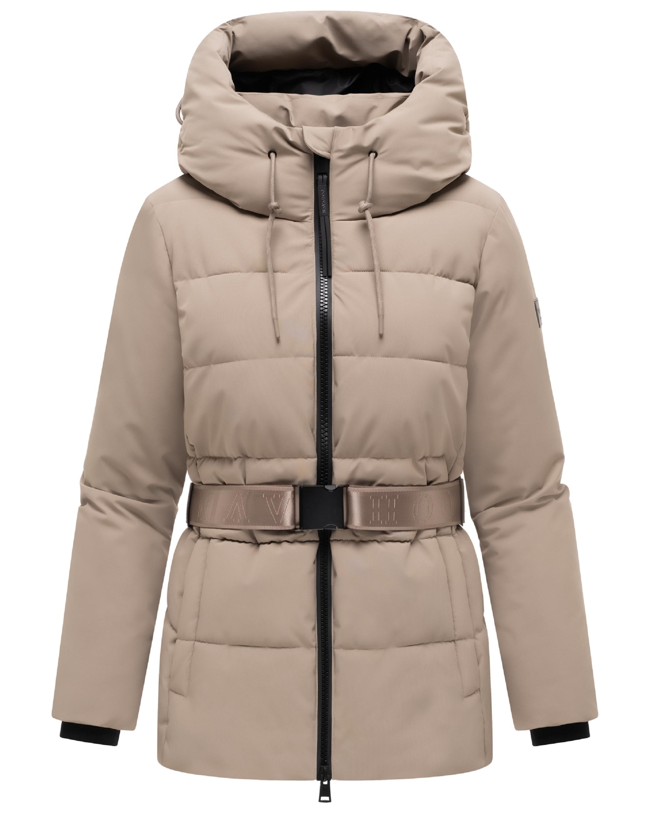 Navahoo Steppjacke »Steppjacke Wattewunder XIV« mit Kapuze Damen Winterjacke mit Taillengürtel
