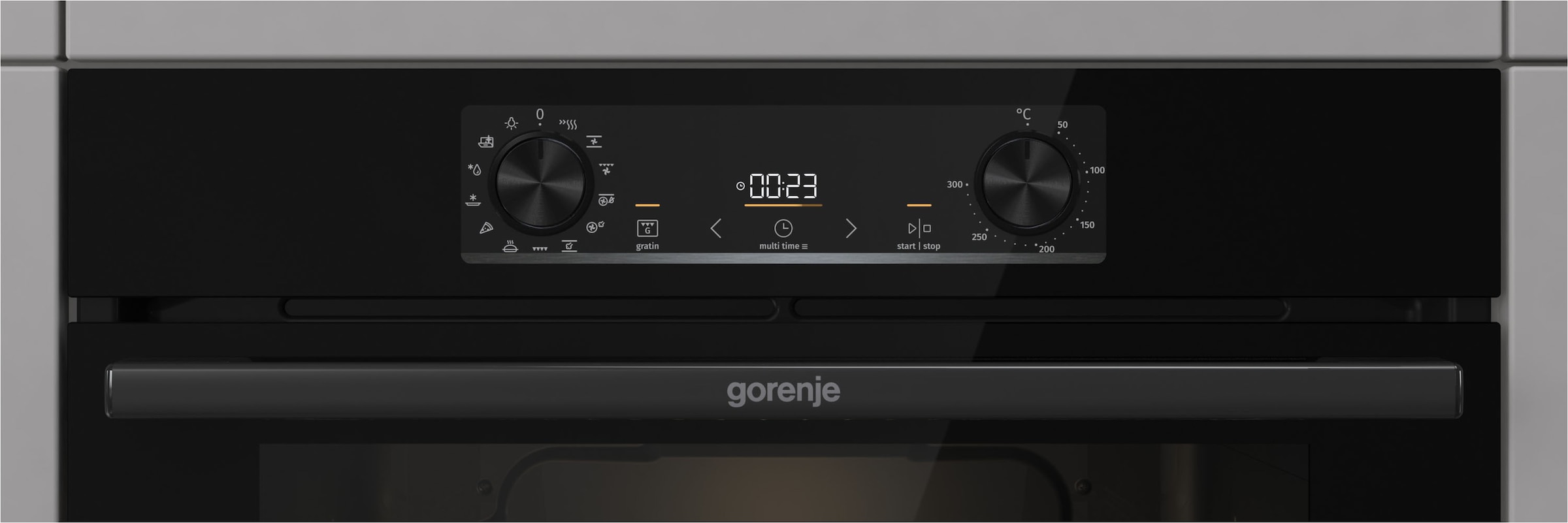 GORENJE Einbaubackofen »BOS6737E09BGOT« mit 2-fach-Teleskopauszug mit Aqua-Reinigungsfunktion Pizzafunktion mit 300 °C – perfekt für Pizza, Focaccia und mehr!