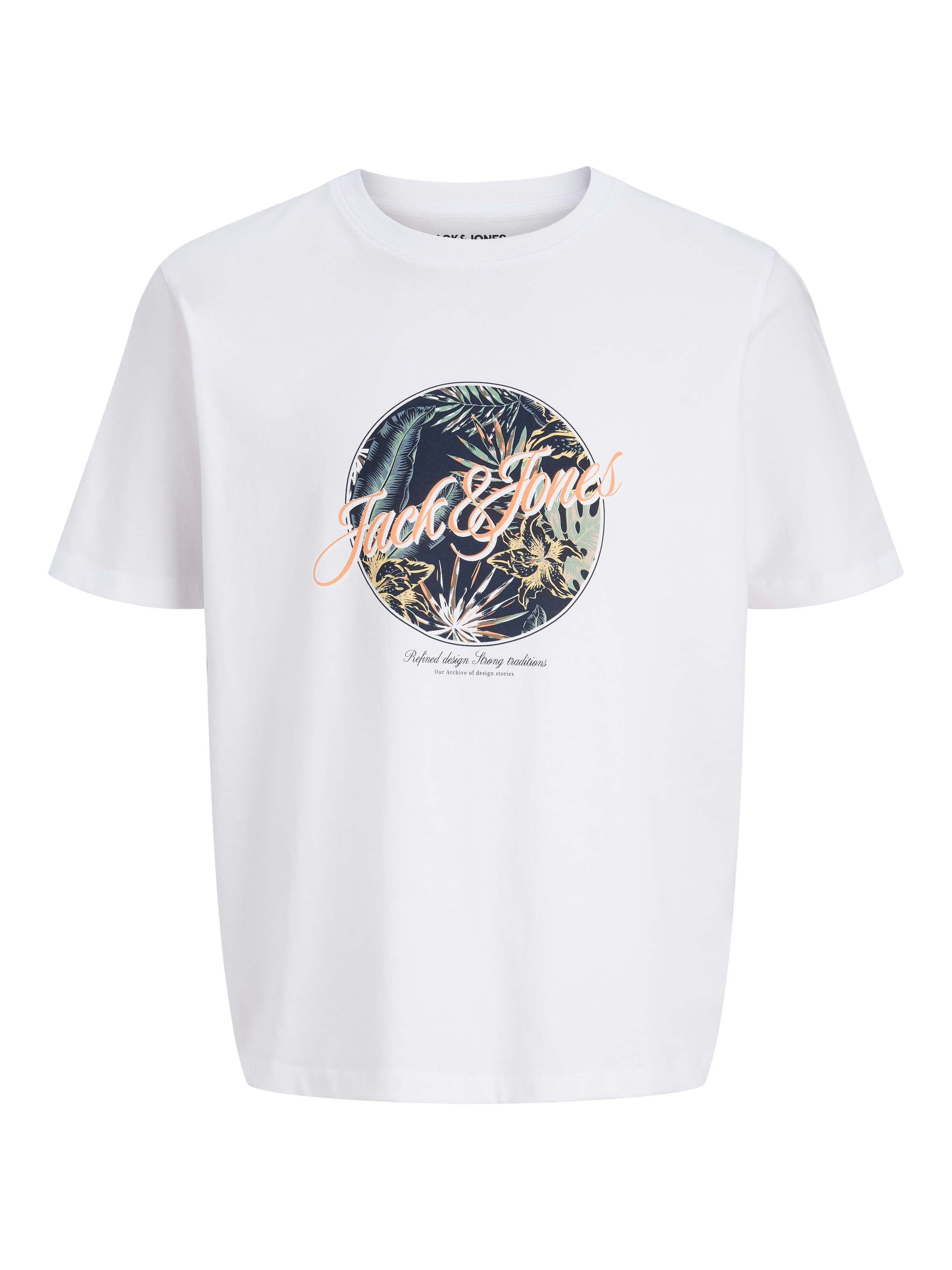 Jack & Jones Rundhalsshirt »JJHONOLULU SHAPE TEE SS CREW NECK« Baumwolle, regular fit