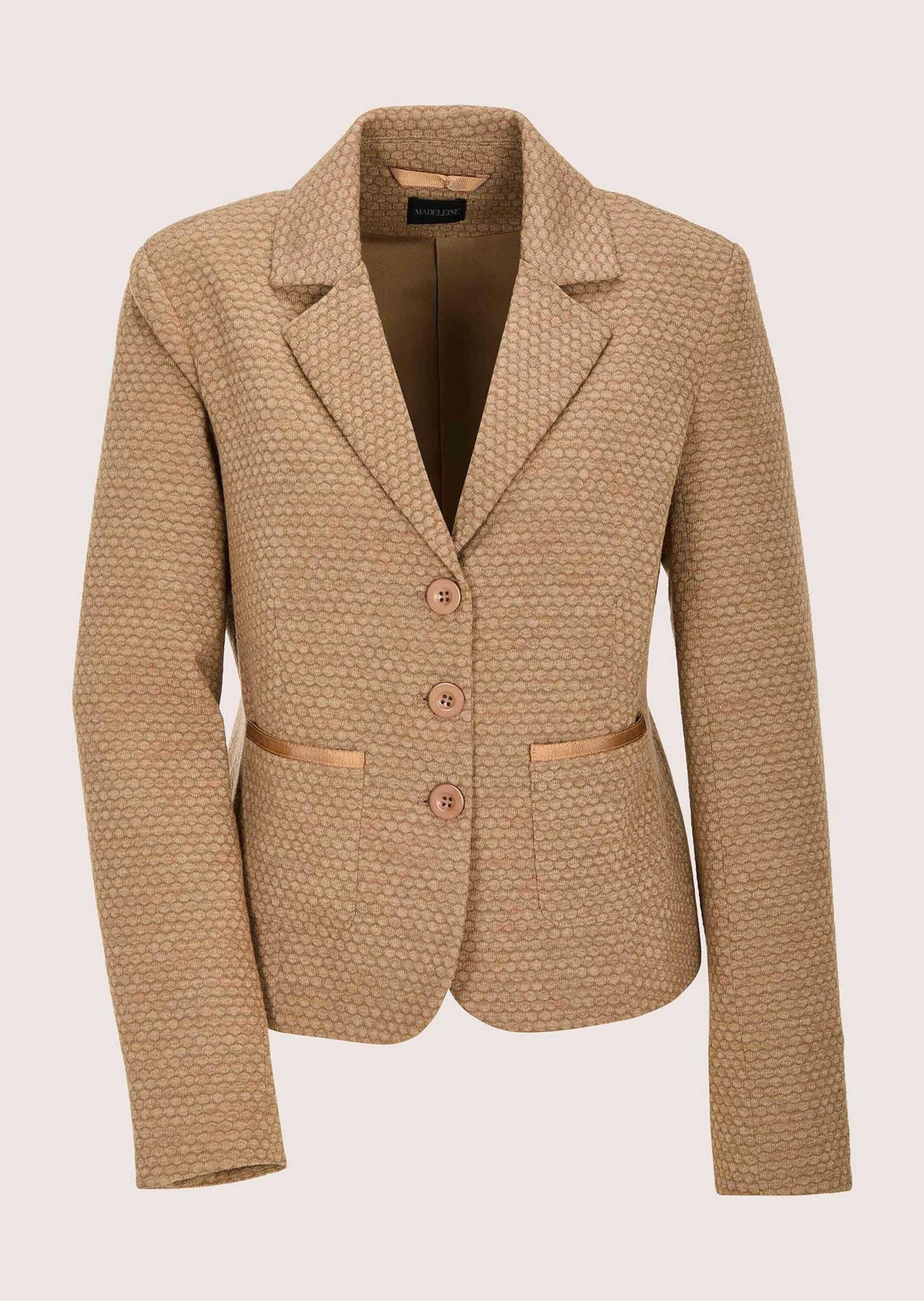 MADELEINE Jackenblazer »Jerseyblazer Kurzblazer mit Wabenmuster« Strukturjersey