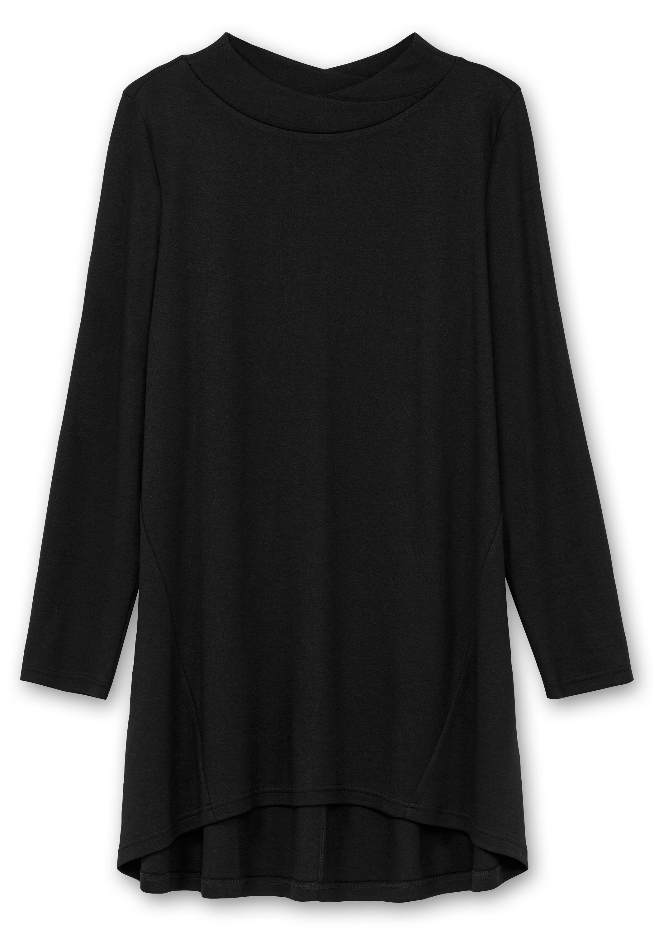 Sheego Sweatshirt »Longshirt aus Interlock, im Vokuhila-Schnitt«, aus Interlock, im Vokuhila-Schnitt