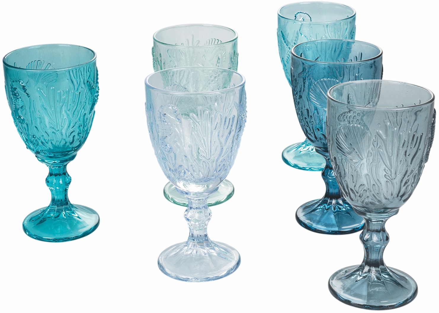 Villa d'Este Weinglas »Pantelleria Ocean, Set 6-teilig«, (Set, 6 tlg.), Gläser-Set, 6-teilig, Inhalt 280 ml