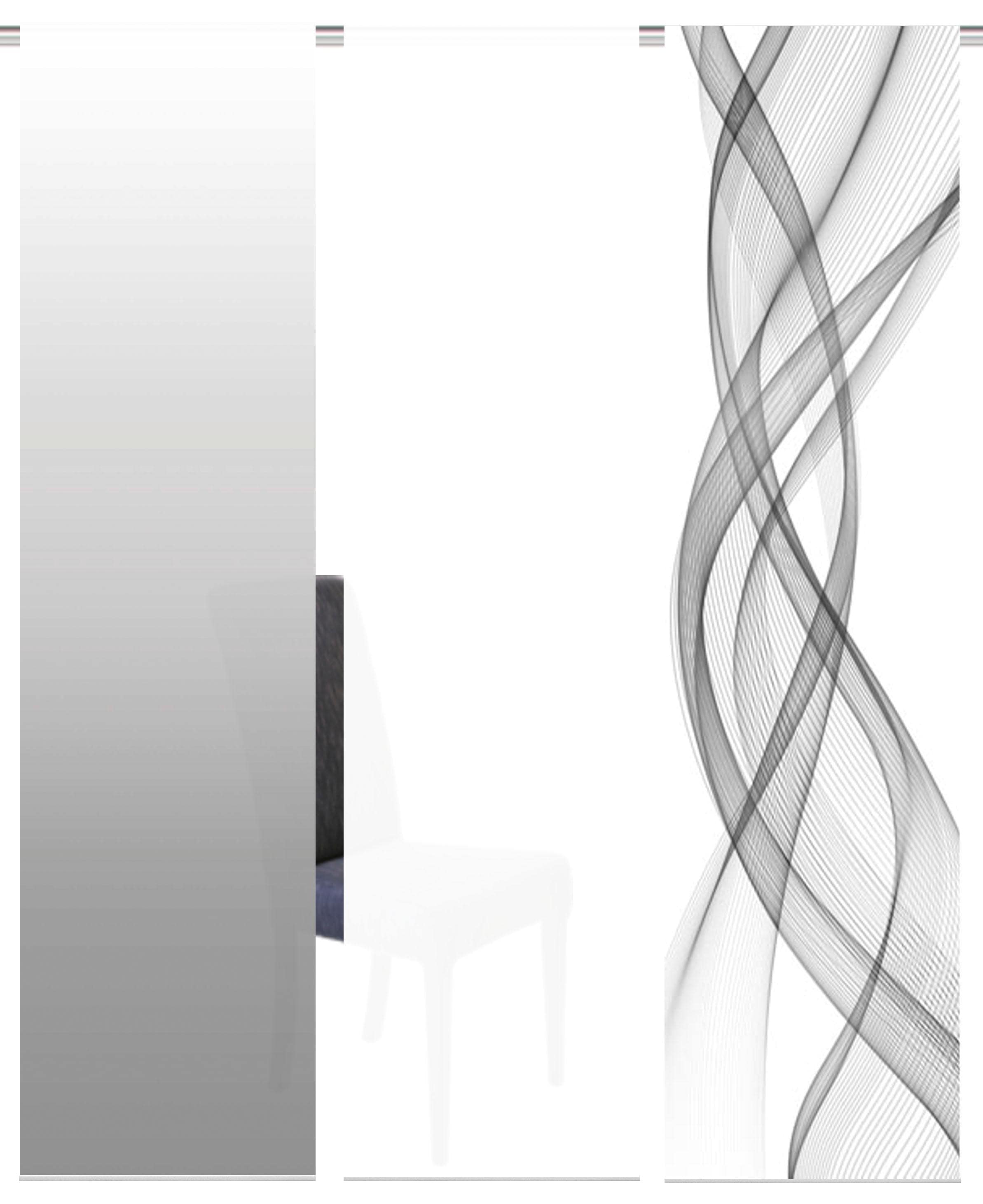 HOME WOHNIDEEN Schiebegardine »FERROLA« Klettband 3 Stk. tlg. HxB: 245x60, inkl. Befestigungszubehör