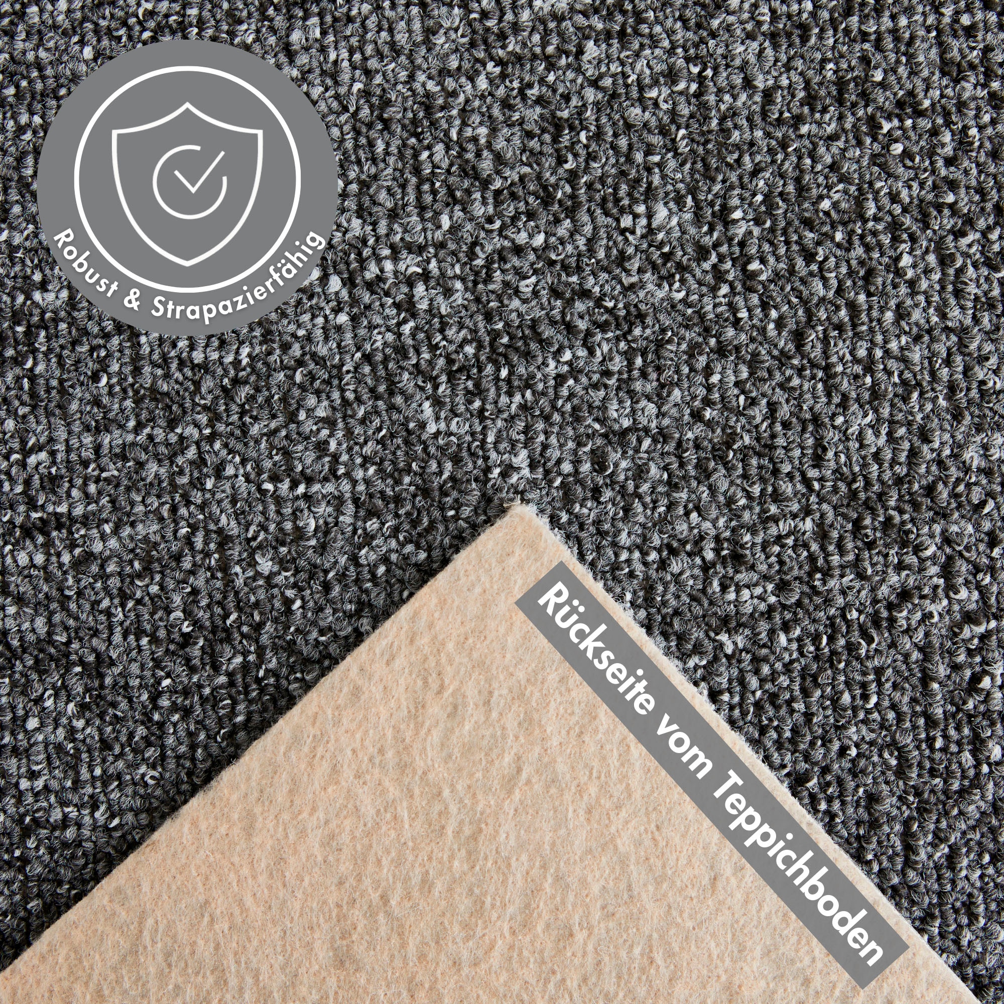 Andiamo Teppichboden »Luton, Feinschlinge, Made in Netherlands«, rechteckig, 4,5 mm Höhe, meliert, Breite 400 cm oder 500 cm, strapazierfähig & pflegeleicht