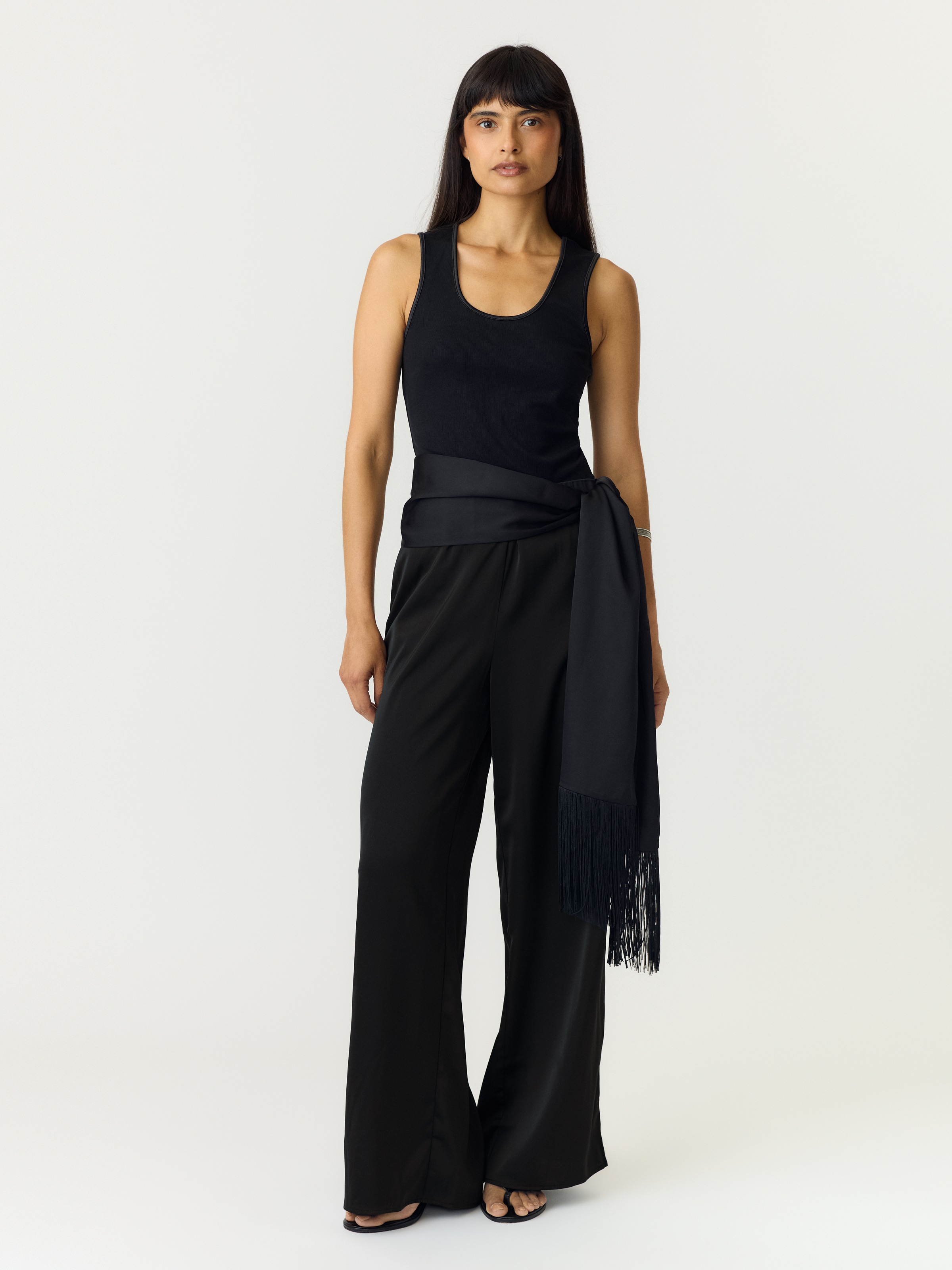 Y.A.S Anzughose »YASPELLA HW WIDE PANTS S. NOOS«  mit Stretch, glänzend