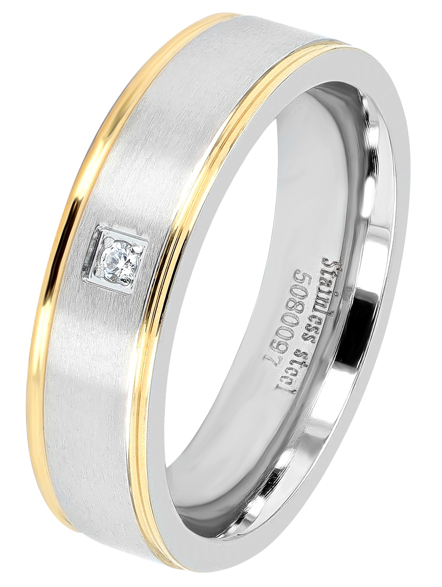 Adelia´s Fingerring »Damen Ring aus Edelstahl mit Strass Steinchen«