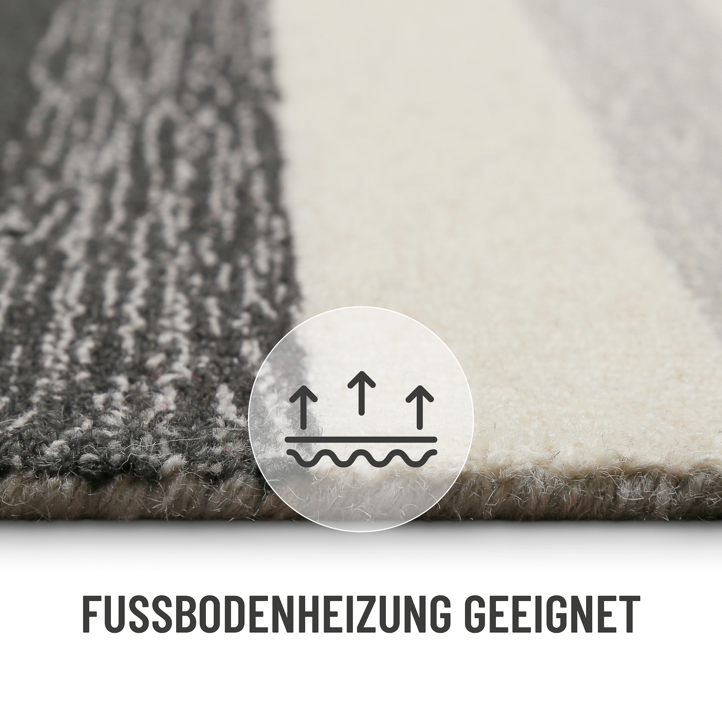 Wecon home Teppich »Sally«, rechteckig, 7 mm Höhe, handgefertigt, gestreift, pflegeleicht, Wolle, Wohnzimmer, Esszimmer