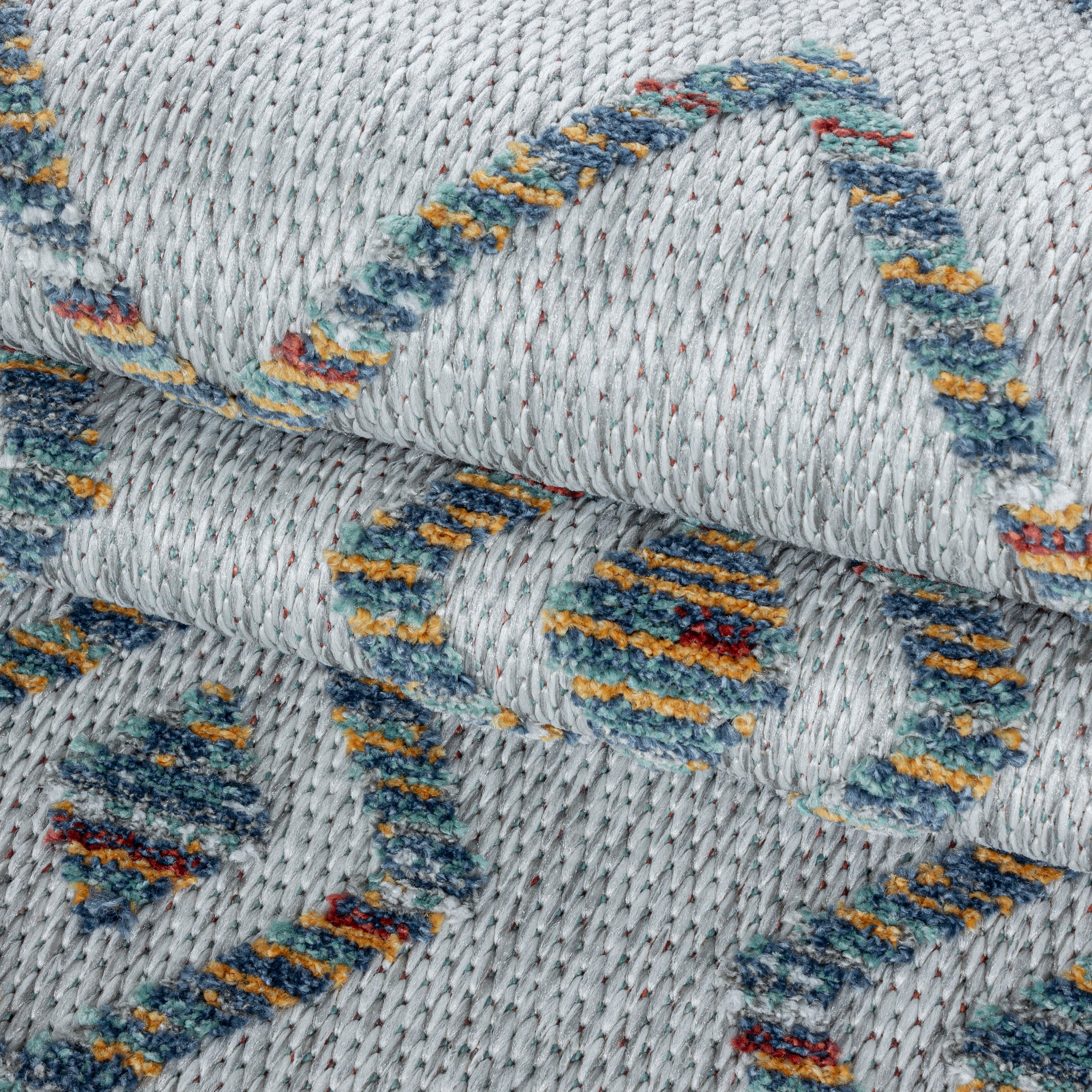 Ayyildiz Teppiche Teppich »BAHAMA 5152«, rechteckig, 8 mm Höhe, Läufer, Flachflor mit Hoch-Tief-Struktur, In-und Outdoor geeignet