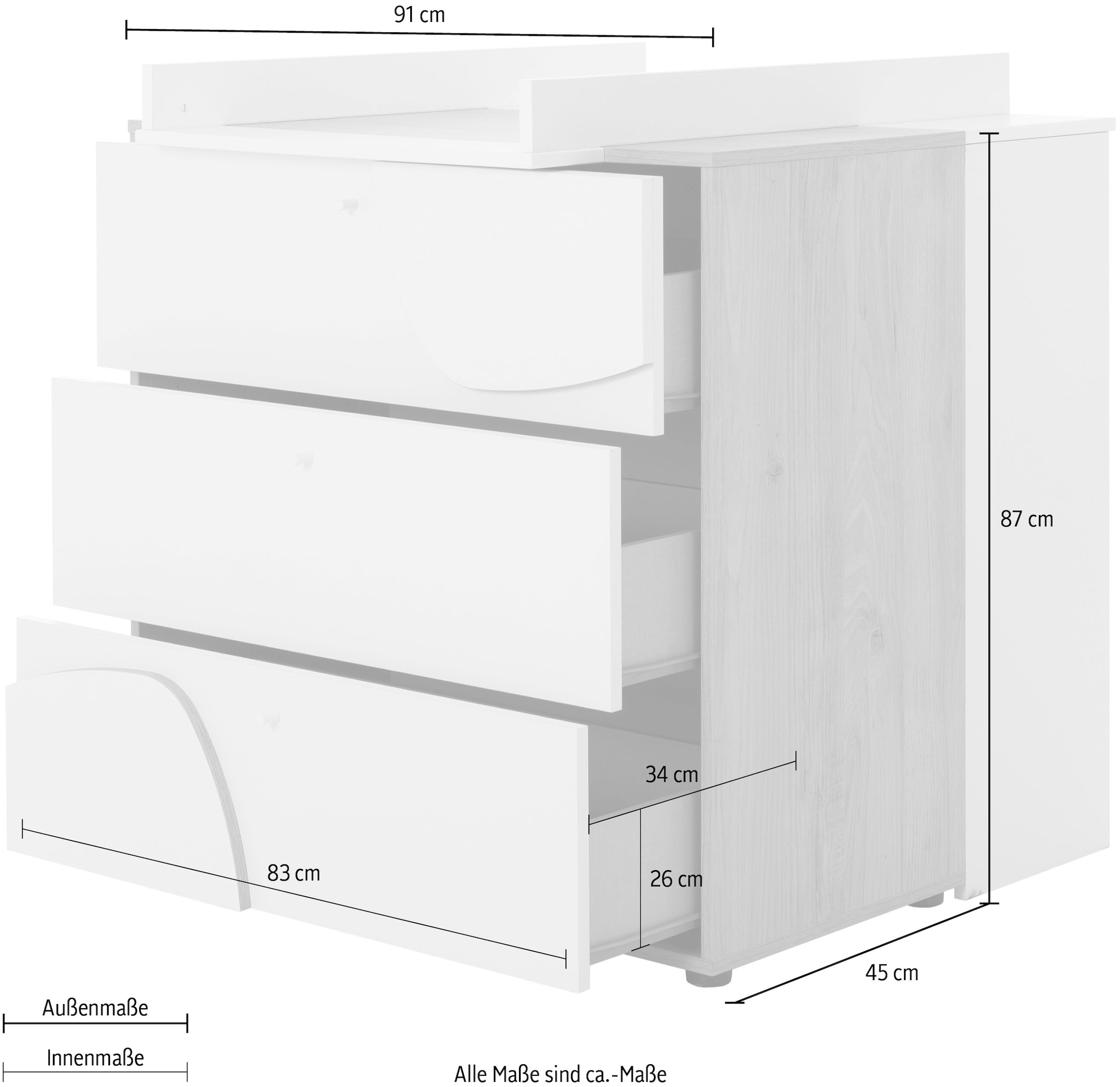 Galipette Babyzimmer-Komplettset »BASILE SET N°3 5 tlg« 5 tlg. tlg. Das Wesentliche zur Aufbewahrung