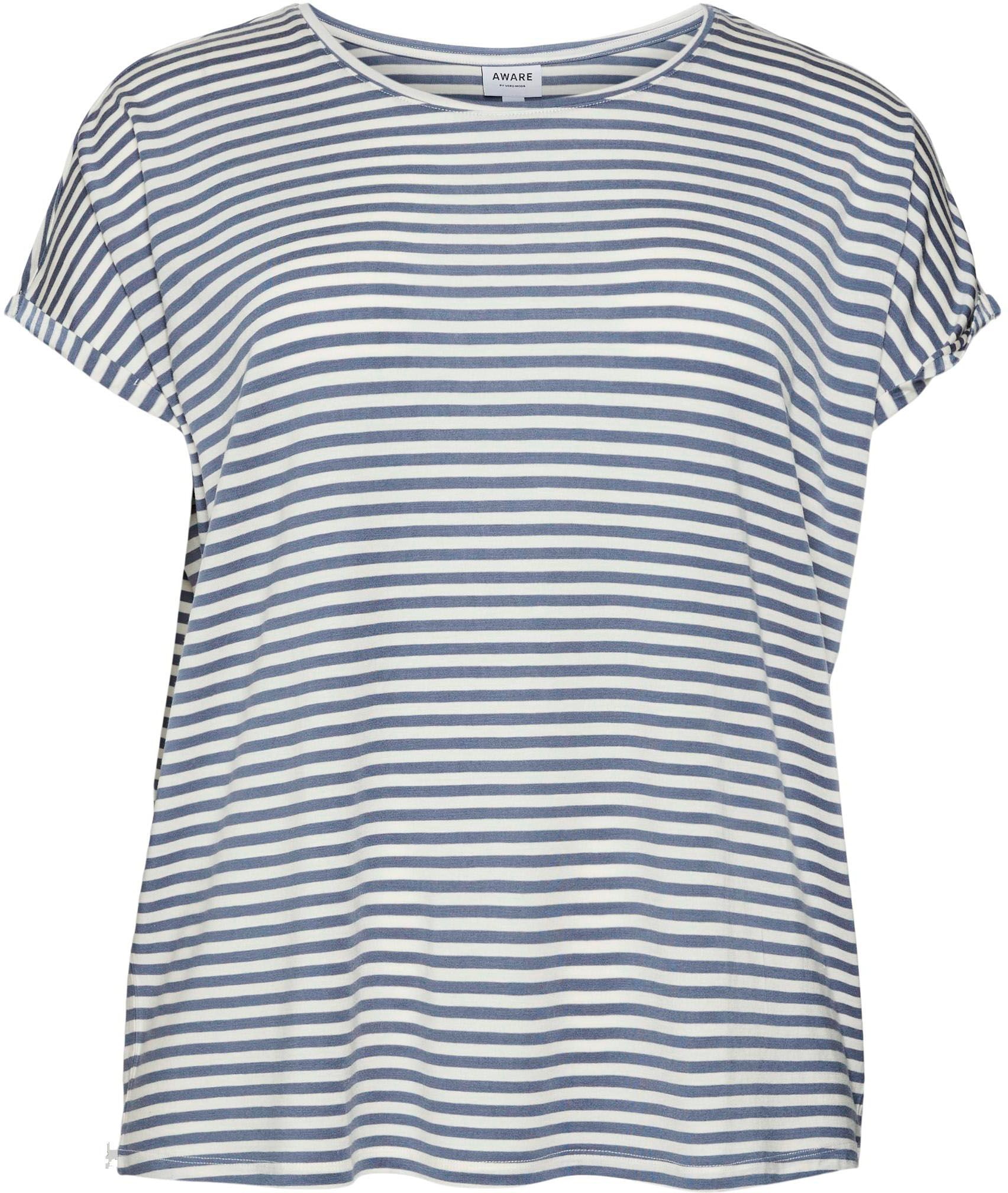 Vero Moda Curve Rundhalsshirt »VMAYA PLAIN SS TOP STRIPE GA NOOS CURVE«  kaufen online bei OTTO