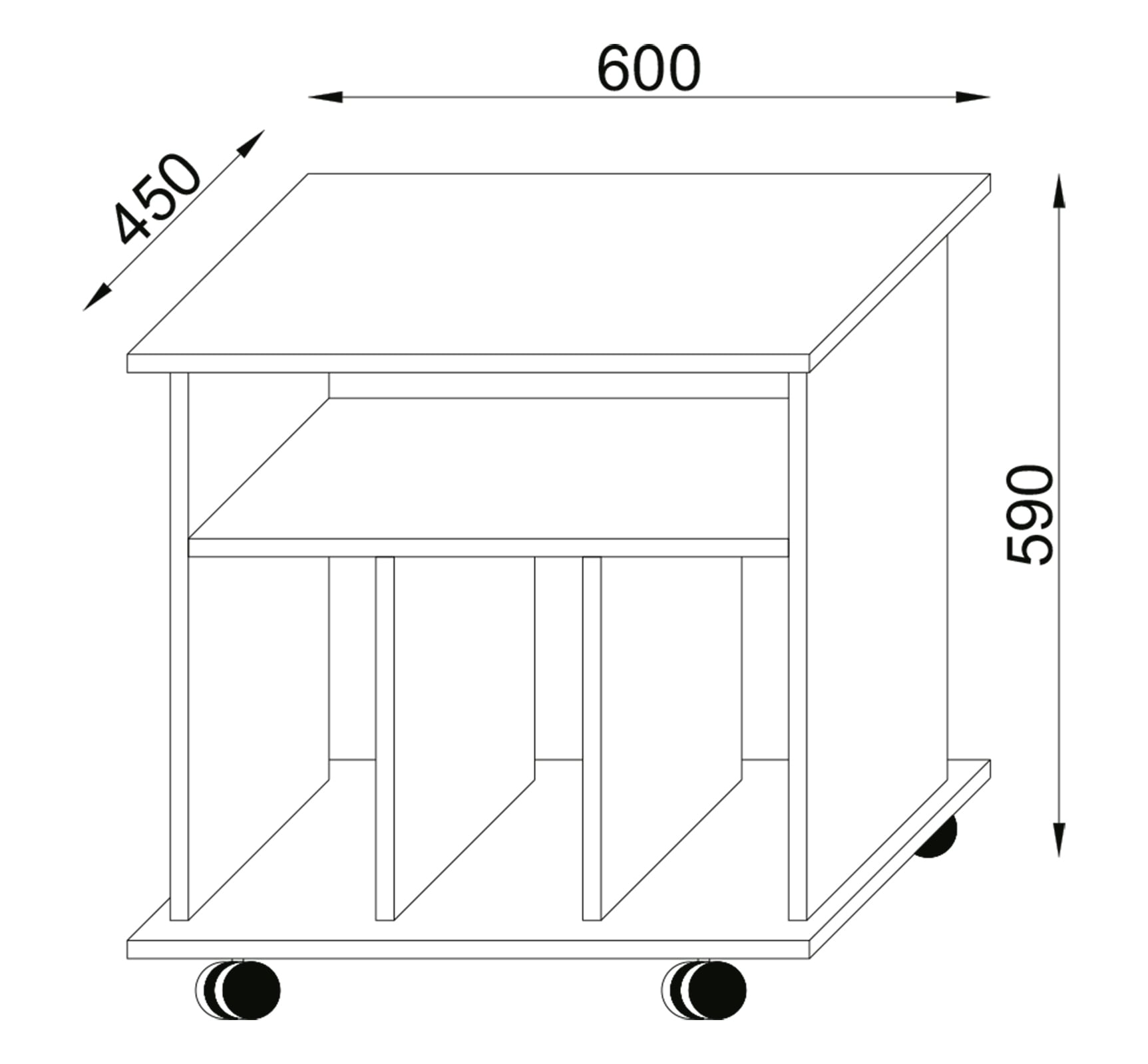 VCM Beistelltisch »Holz Beistelltisch Couchtisch Rollen Tabina«
