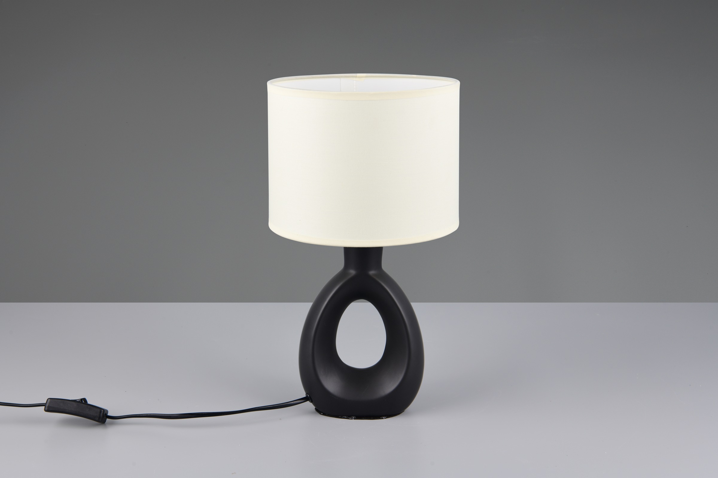 OTTO home Schreibtischlampe »Charmont, Deko Tischleuchte mit Stoffschirm, Schnurschalter exkl 1xE14« E14 1 Stk. warmweiß - kaltweiß max. 40W, Ø 20cm Höhe 35,5 cm Nachttischleuchte Tischlampe Kommode