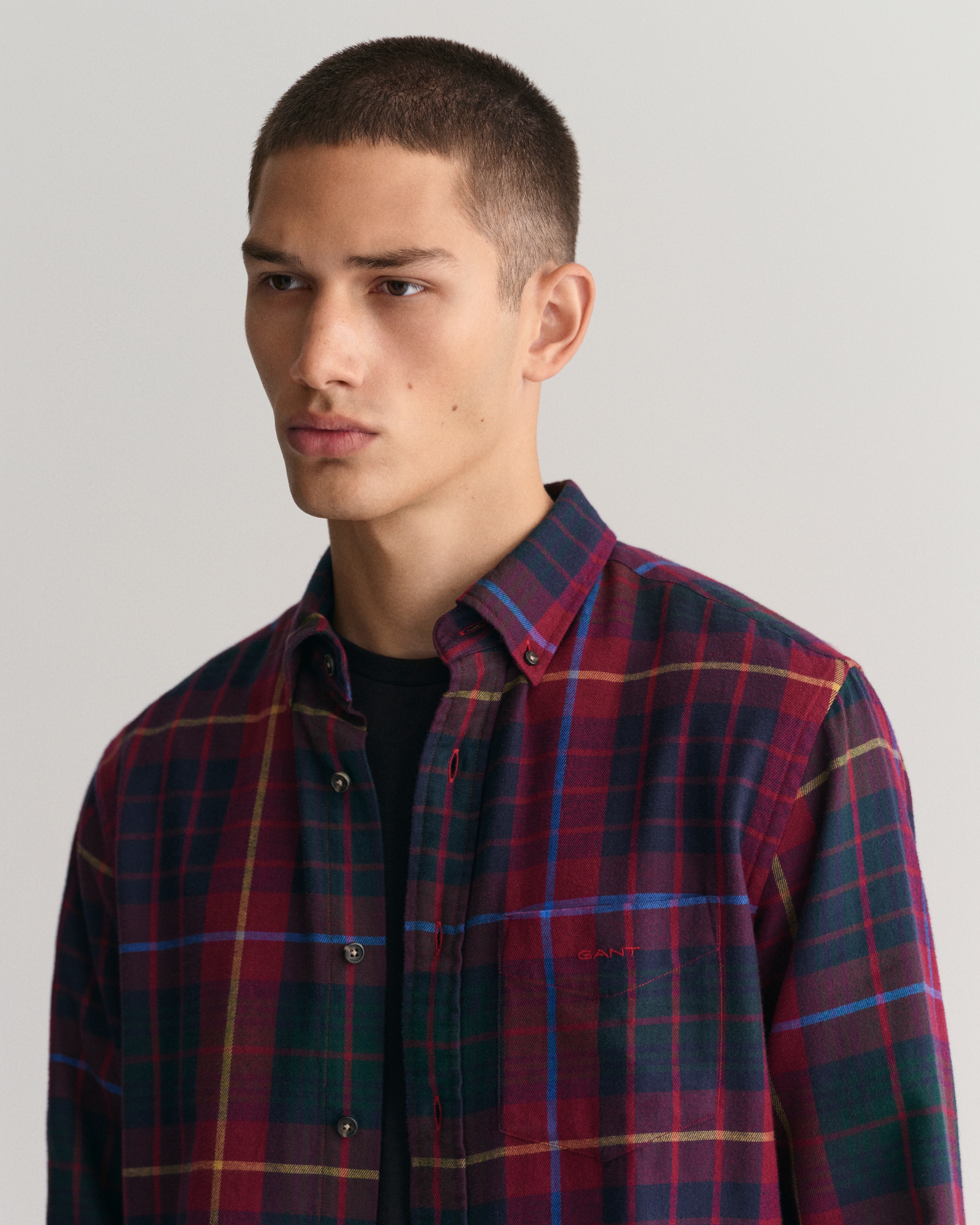 Gant Langarmhemd »Regular Fit Flannel Kariert dicker pflegeleicht warm«