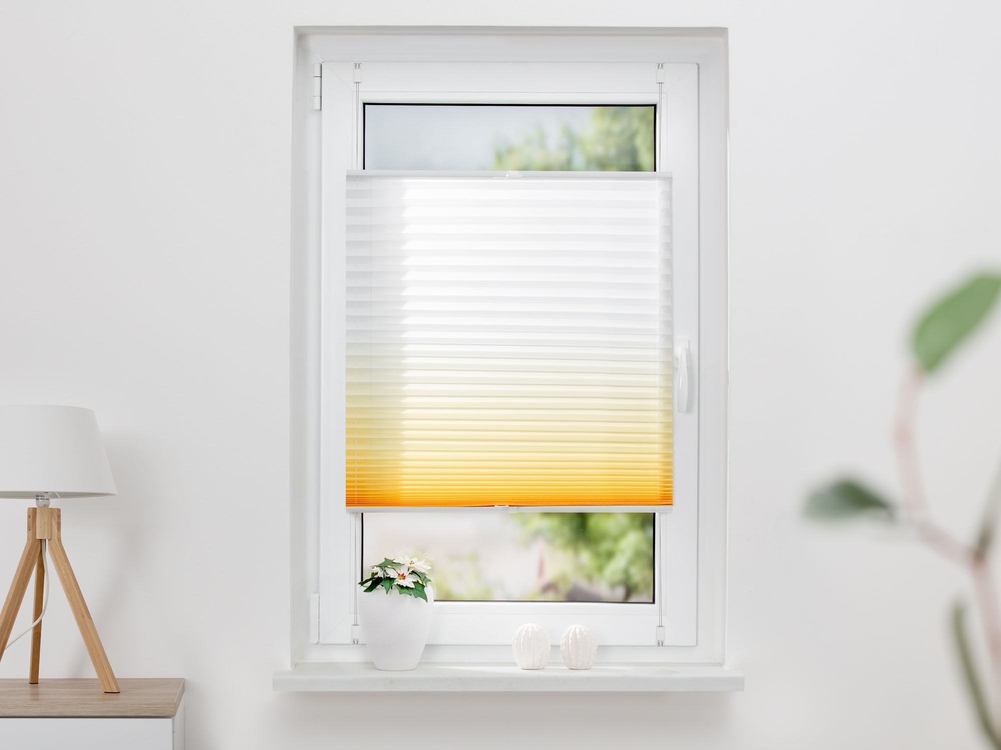 K-HOME Plissee »Farbverlauf Sunrise«, Lichtschutz, ohne Bohren, verspannt