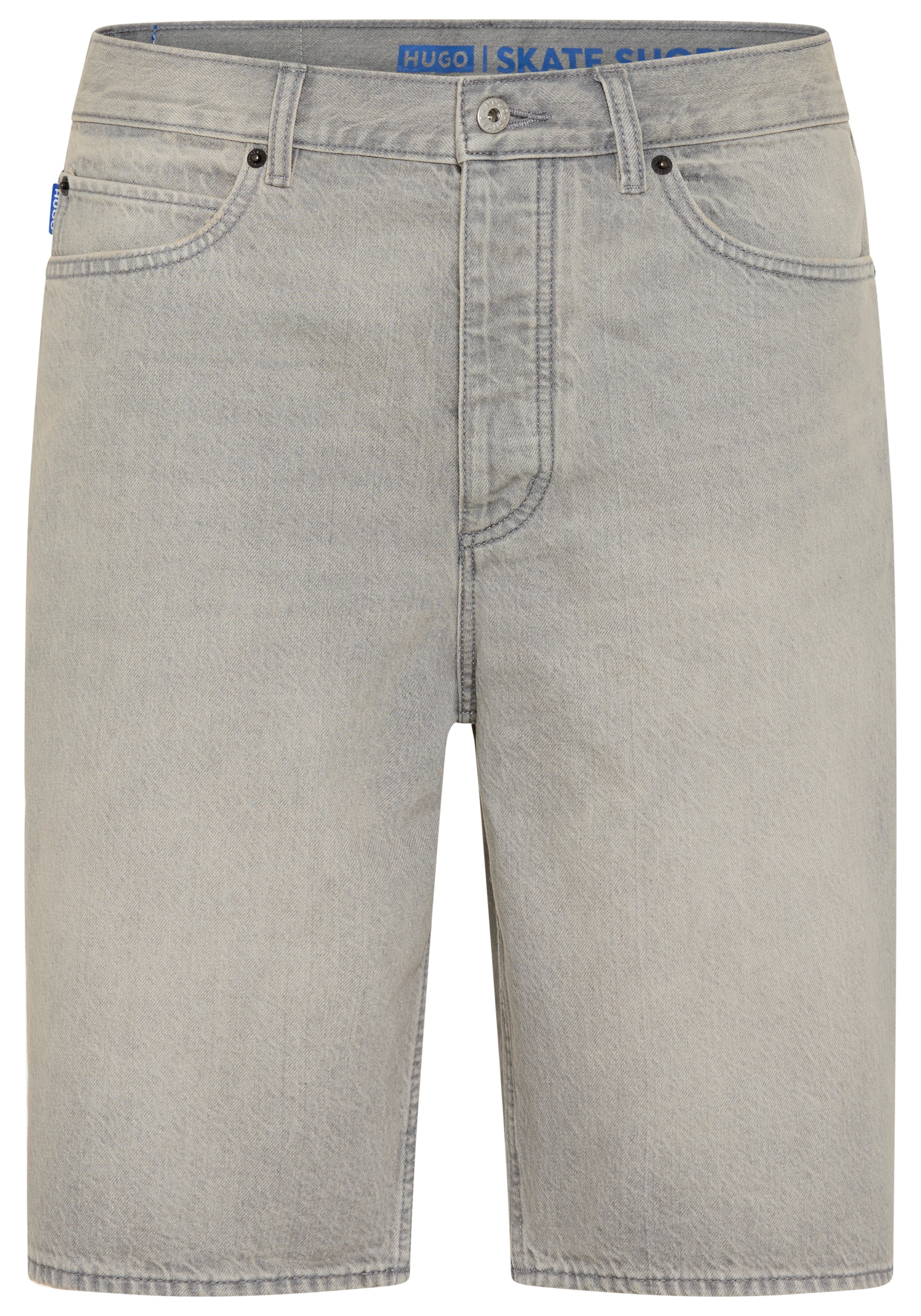 HUGO Blue Skaterbermudas  Vintage grey stone washed, Regular Fit, reine Baumwolle