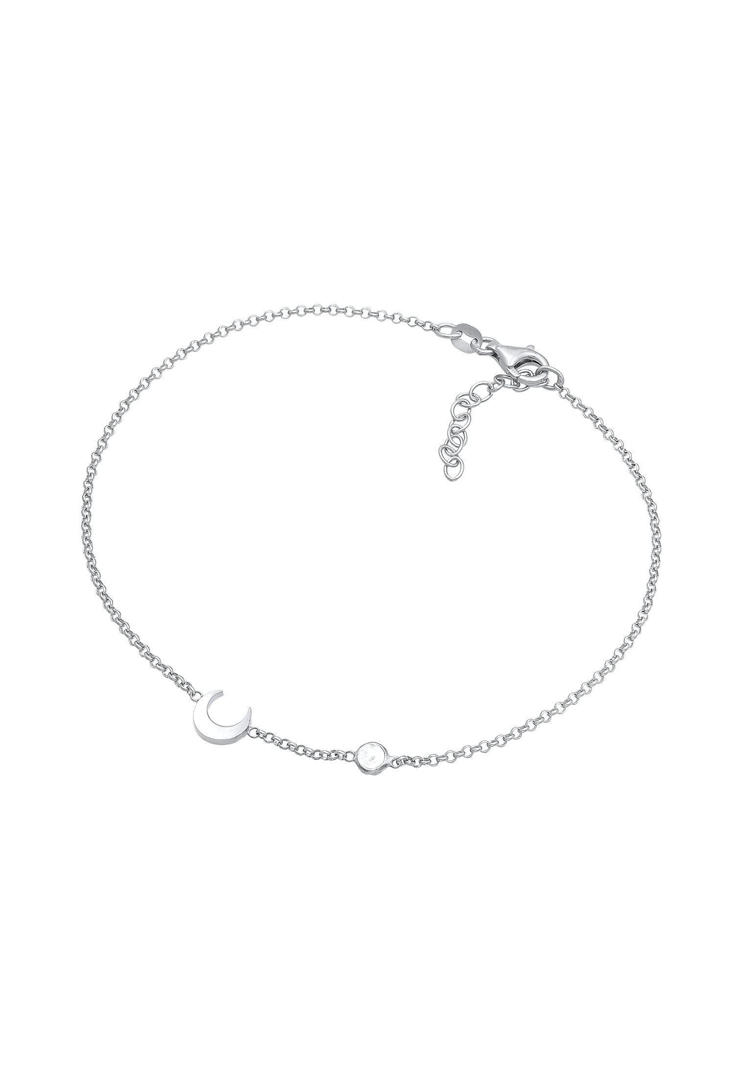 Elli Fußkette »Fußschmuck Halbmond Astro Mondstein 925 Silber«