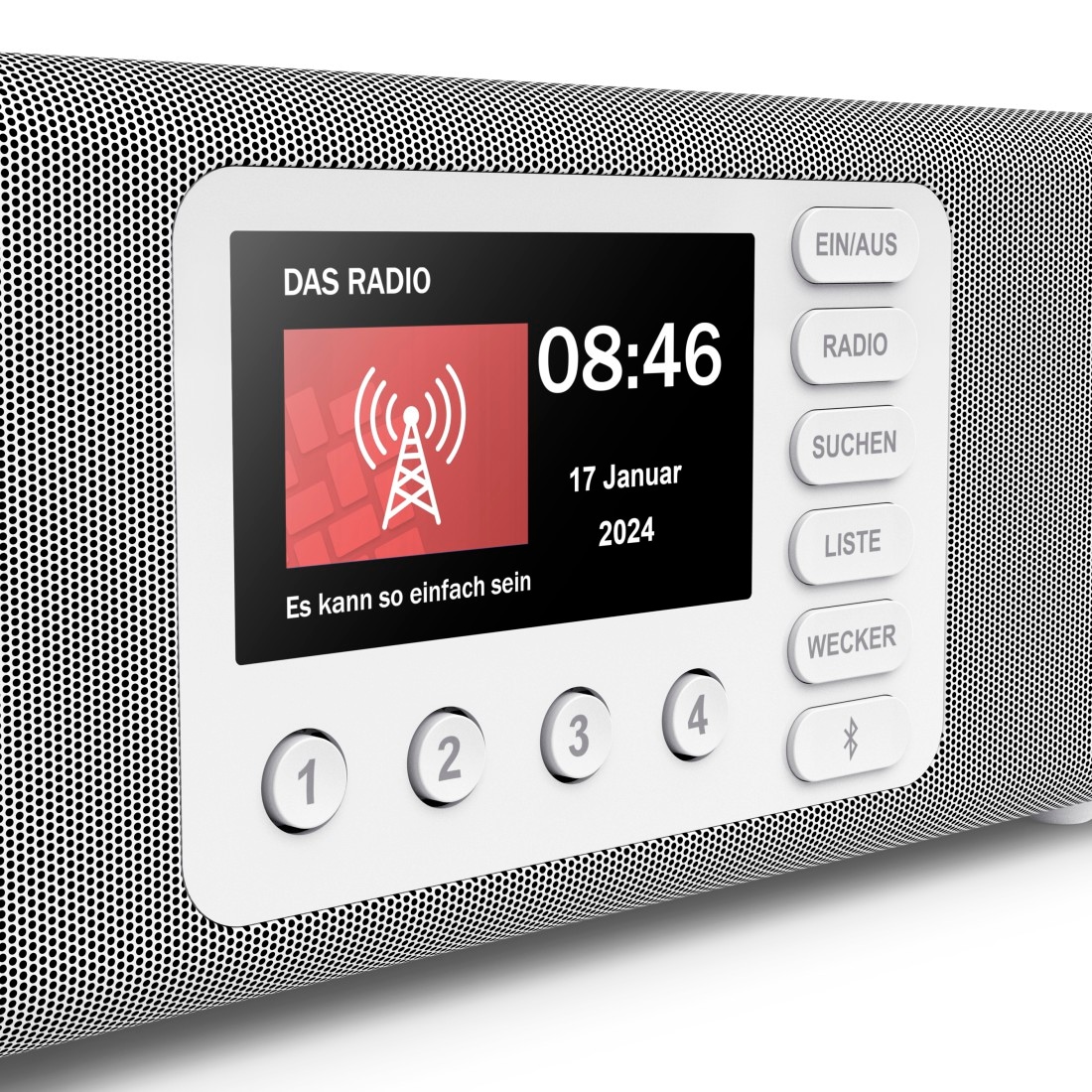 Hama Digitalradio (DAB+) »Digitalradio mit DAB DAB+ FM Bluetooth und Wecker« ( Digitalradio (DAB+) 10 W) 4,3 Zoll TFT-Farbdisplay, große Tasten, Direktwahltasten