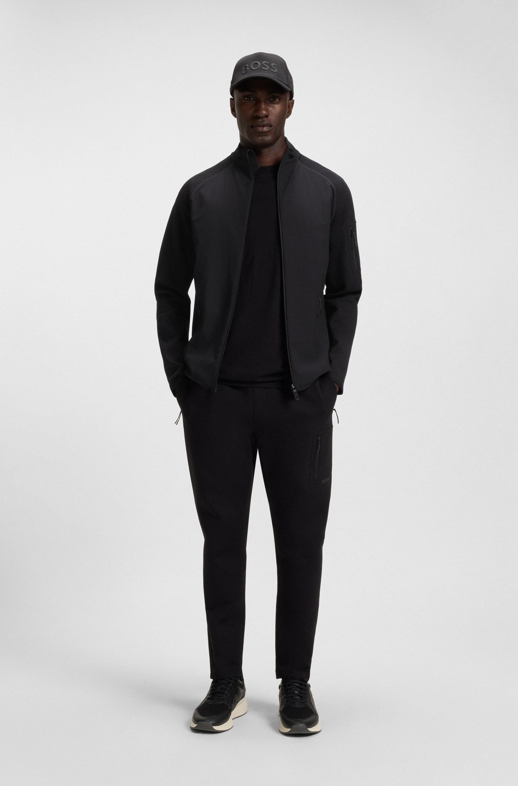 BOSS GREEN Sweatjacke »FZ Urban Tech«, mit dekorativen reflektierenden Details