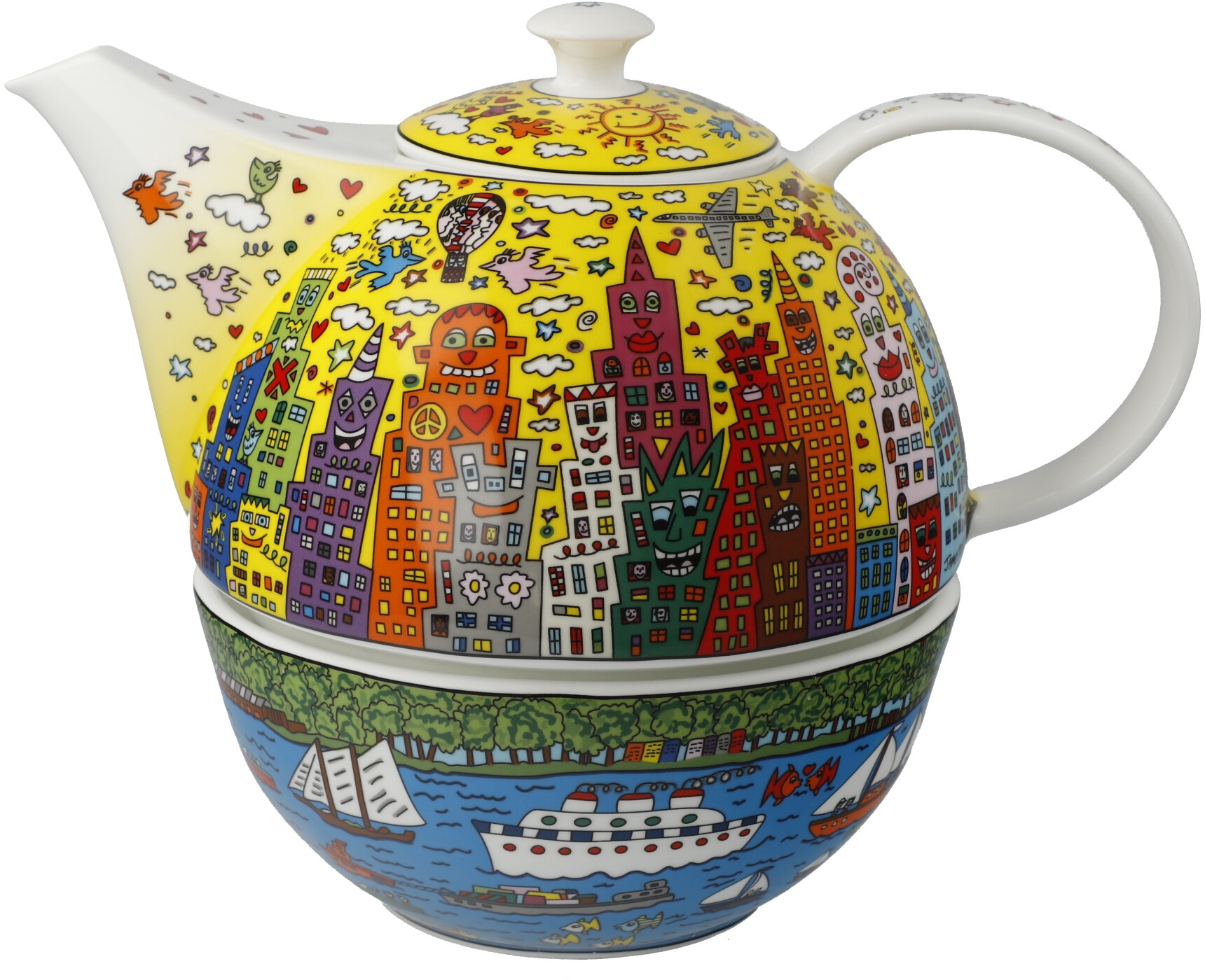 Goebel Teekanne »Rizzi«, mit Stövchen, Pop Art, James Rizzi - My New York City Sunset
