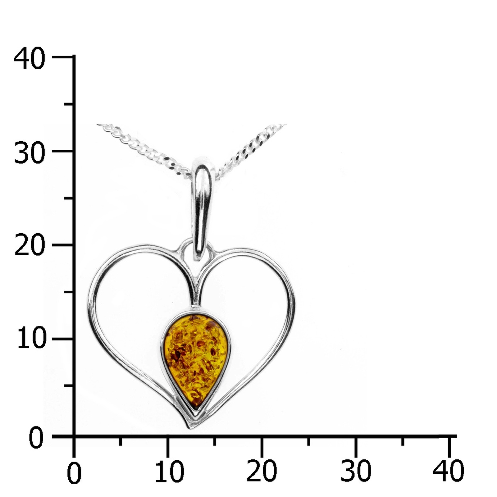 OSTSEE-SCHMUCK Kette mit Anhänger »- Herz - Silber 925/000 - Bernstein«