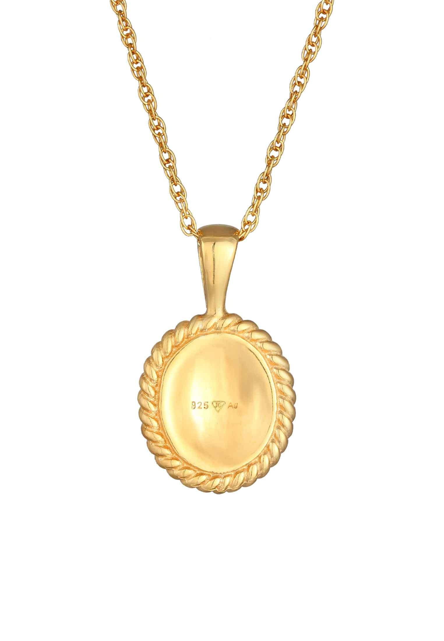 Elli Kette mit Anhänger »Halskette Vintage Ornament Design 925 Silber vergoldet«
