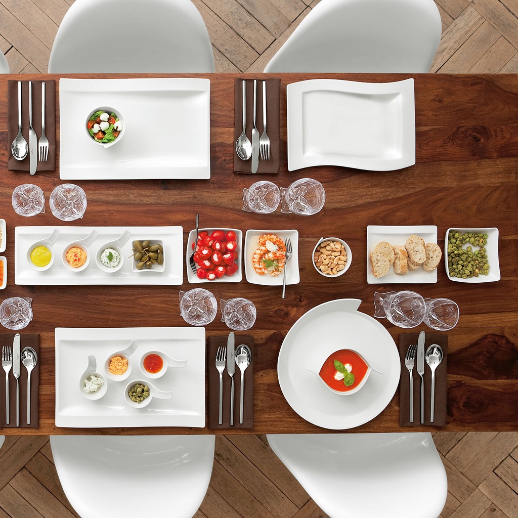 Villeroy & Boch Speiseteller »Gourmetteller NewWave 33 x 24 cm 4er Set weiß«