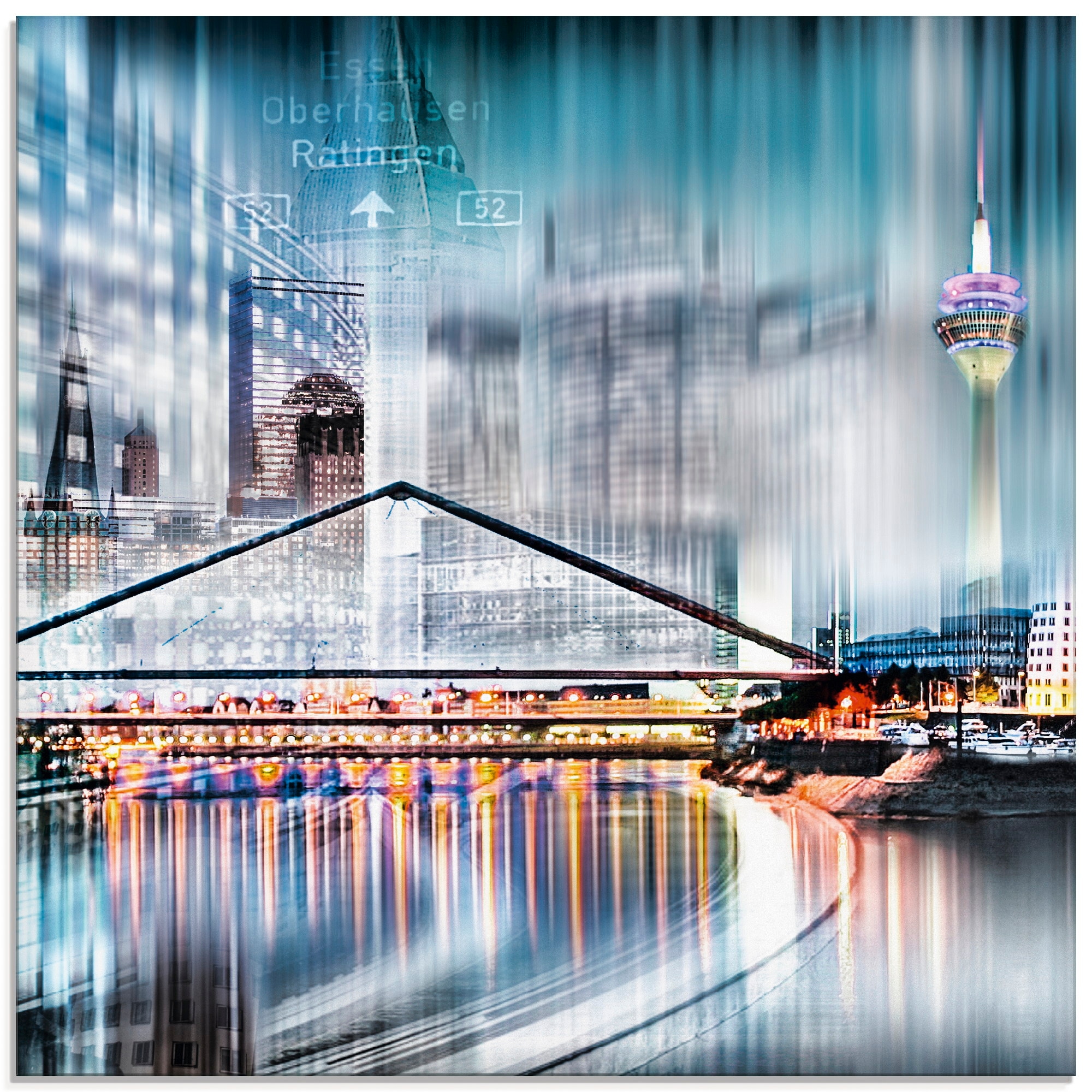 Artland Glasbild »Düsseldorf Collage Skyline 13«, Deutschland, (1 St.), in... kaufen