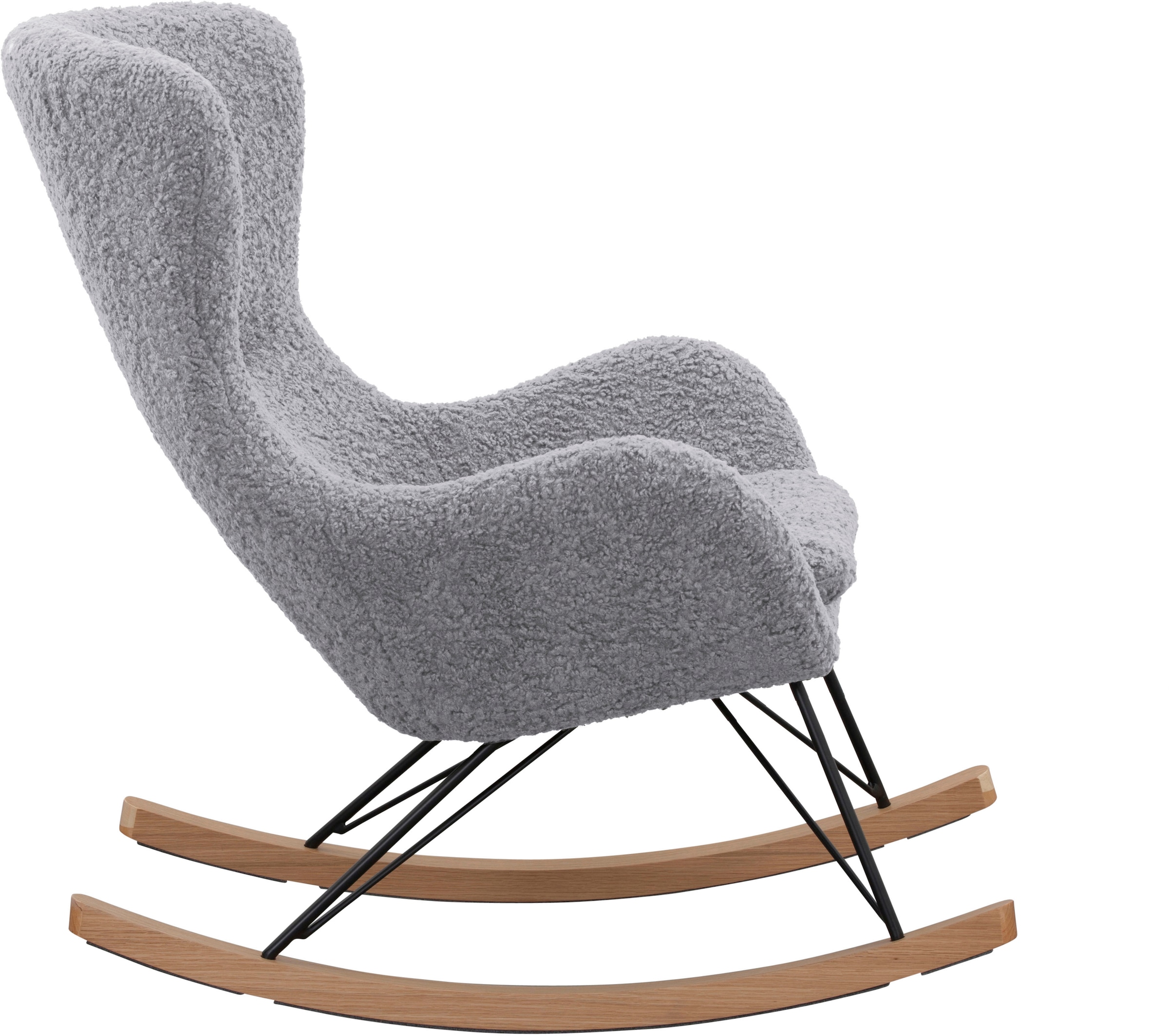 SalesFever Schaukelsessel, mit Bezug in Teddyfell Optik