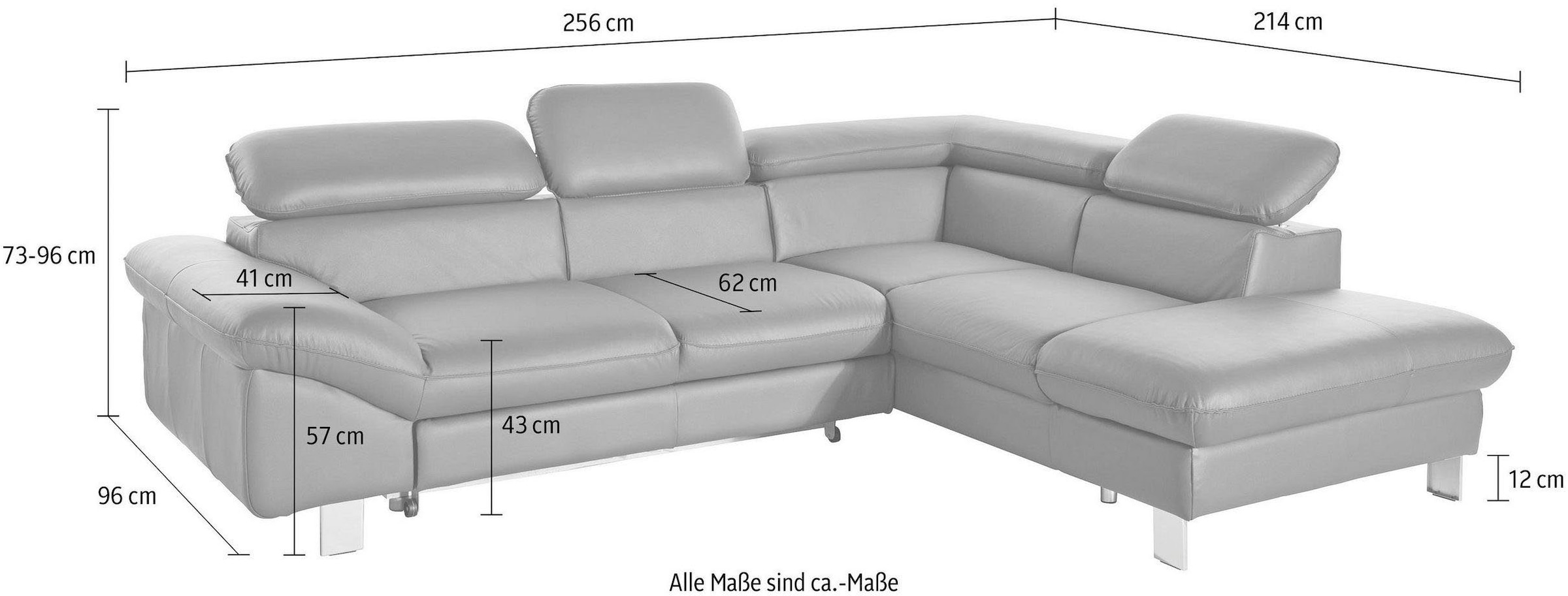 COTTA Polstergarnitur »Driver«, (Set), bestehend aus Ecksofa und Hocker, mit Kopfteilverstellung