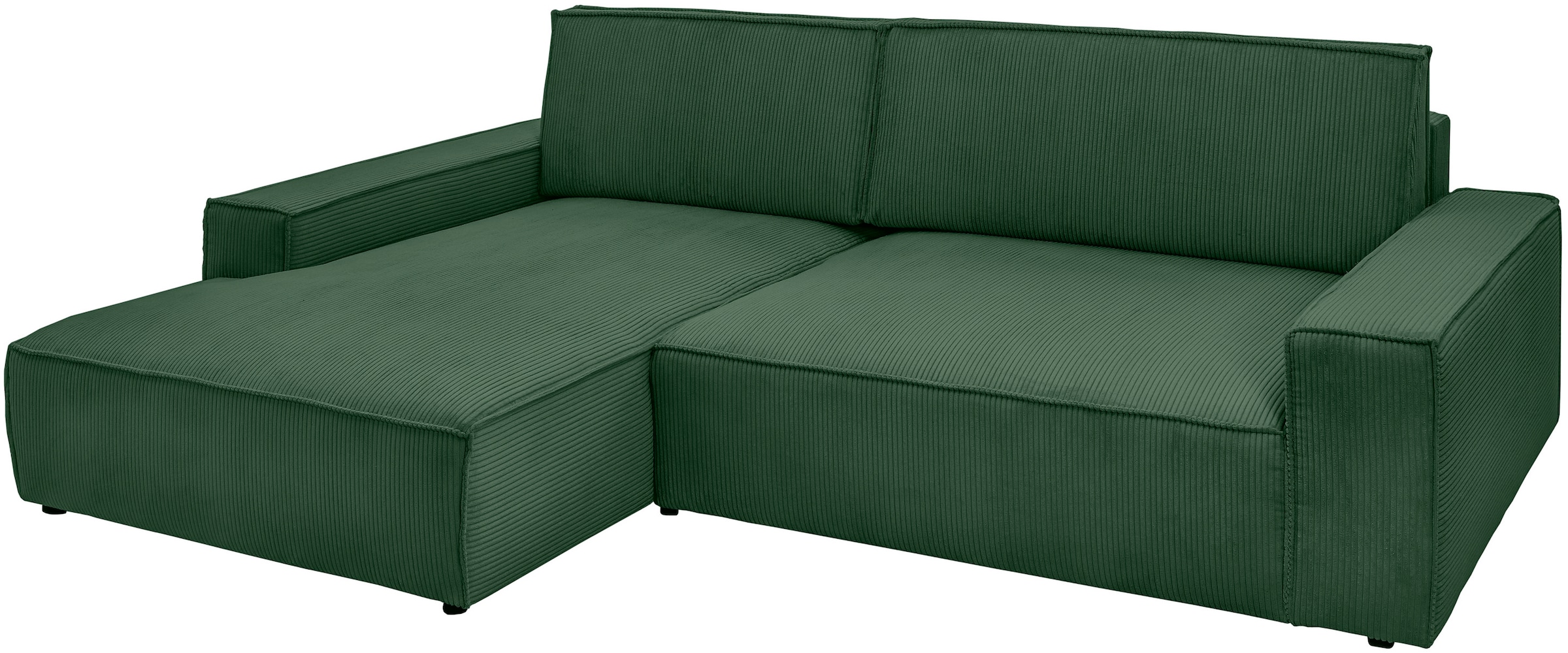 Home affaire Ecksofa »NEU: SHERWOOD XXL 284, Big-Sofa L-Form, tiefe Sitzfläche 95 cm, Cord«, Recamiere rechts/links, als Schlafsofa stellbar, Cord u. Leinenoptik