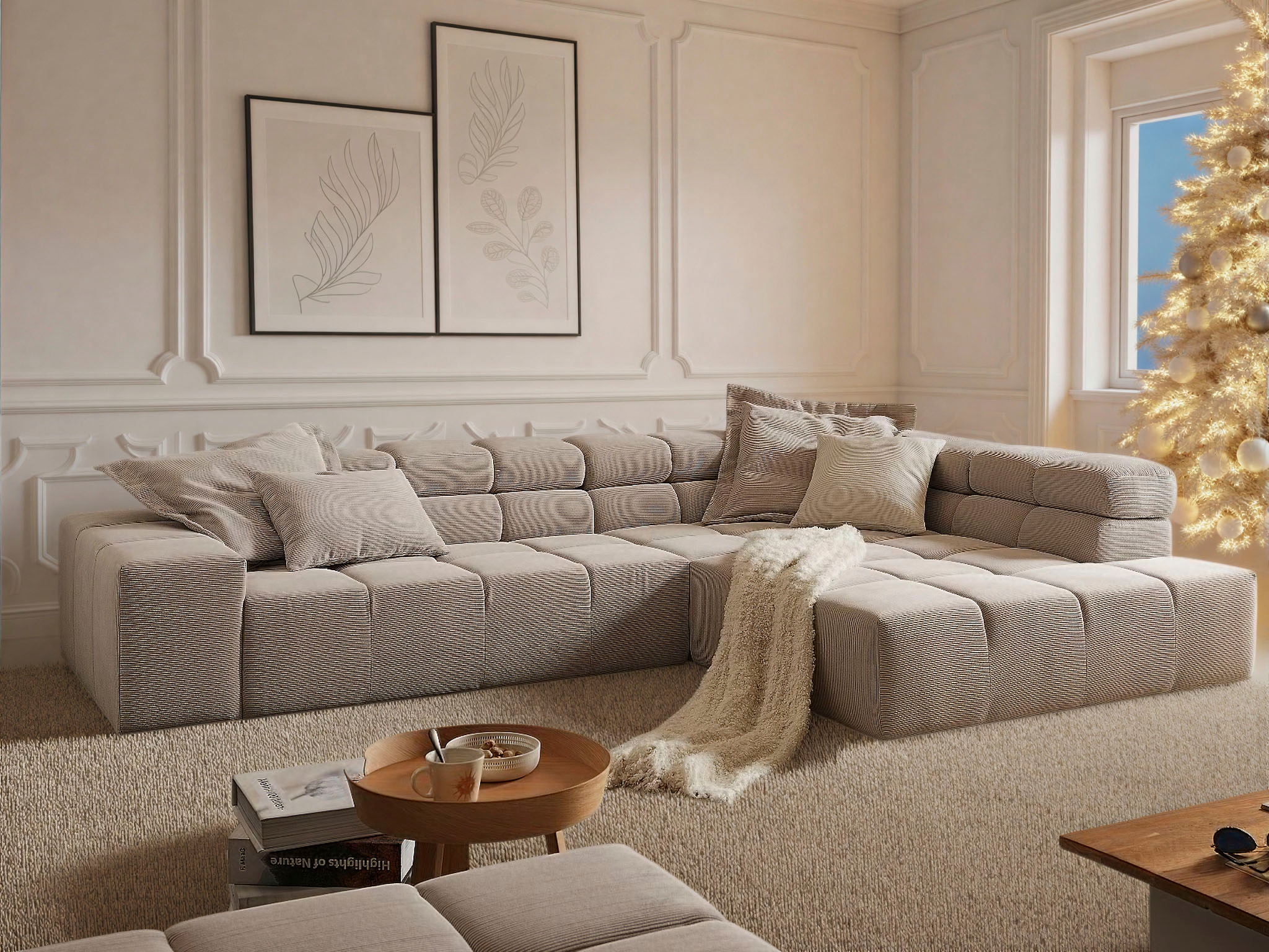 INOSIGN Ecksofa »Ancona incl. Kopfteilverstellung, OTTOs Choice, Breite 319cm, L-Form« wahlweise motorische Sitztiefenverstellung, auch in Cord + Easy Care