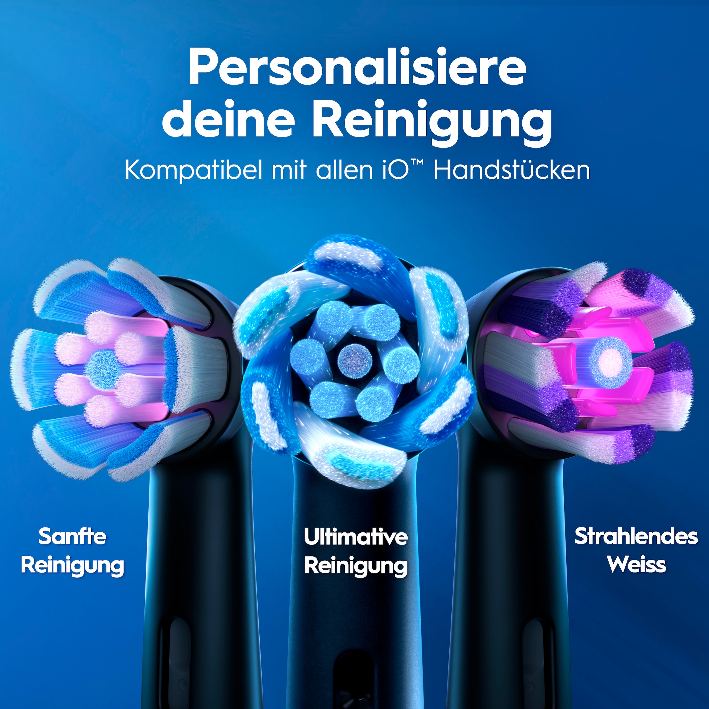 Oral-B Elektrische Zahnbürste »iO Series 2« 2 Stk. Aufsteckbürsten Doppelpack, 2 Aufsteckbürsten, Reise-Etui