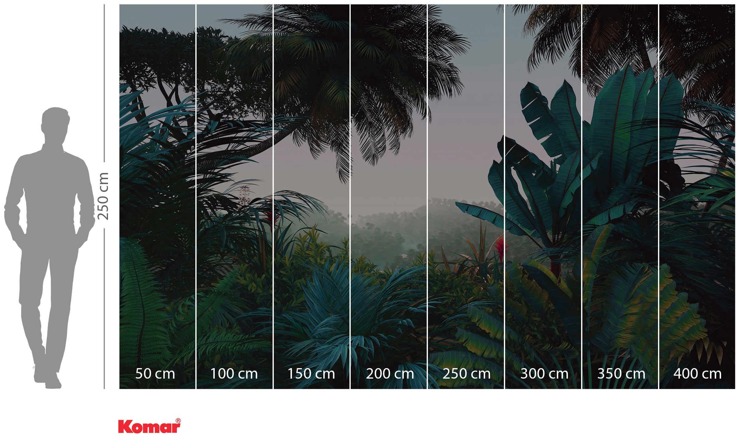 Komar Vliestapete »Digitaldruck Vlies -  Jungle Morning - Größe 400 x 250 cm« bedruckt glatt Wohnzimmer, Schlafzimmer