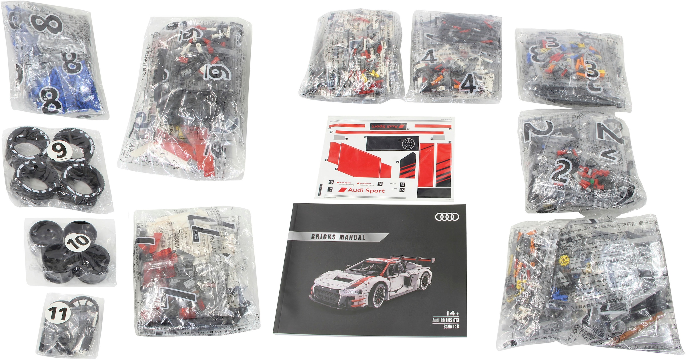 Jamara Sammlerauto »Audi R8 LMS GT3 1:8 weiß Bricks«, 1:8