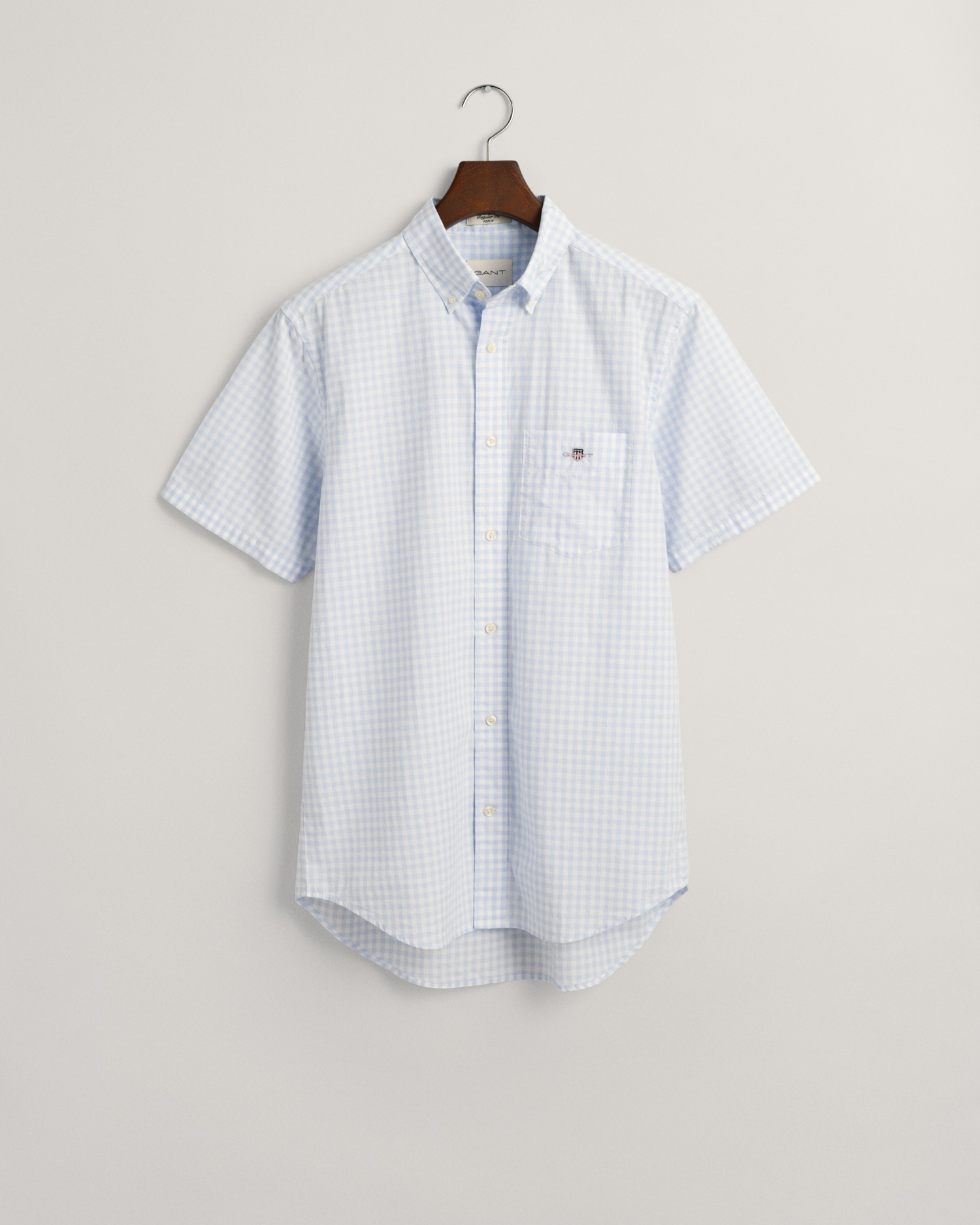 Gant Kurzarmhemd »Regular Fit Gingham Popeline Hemd strapazierfähig pflegeleicht kariert«, mit einer kleinen Logostickerei auf der Brusttasche