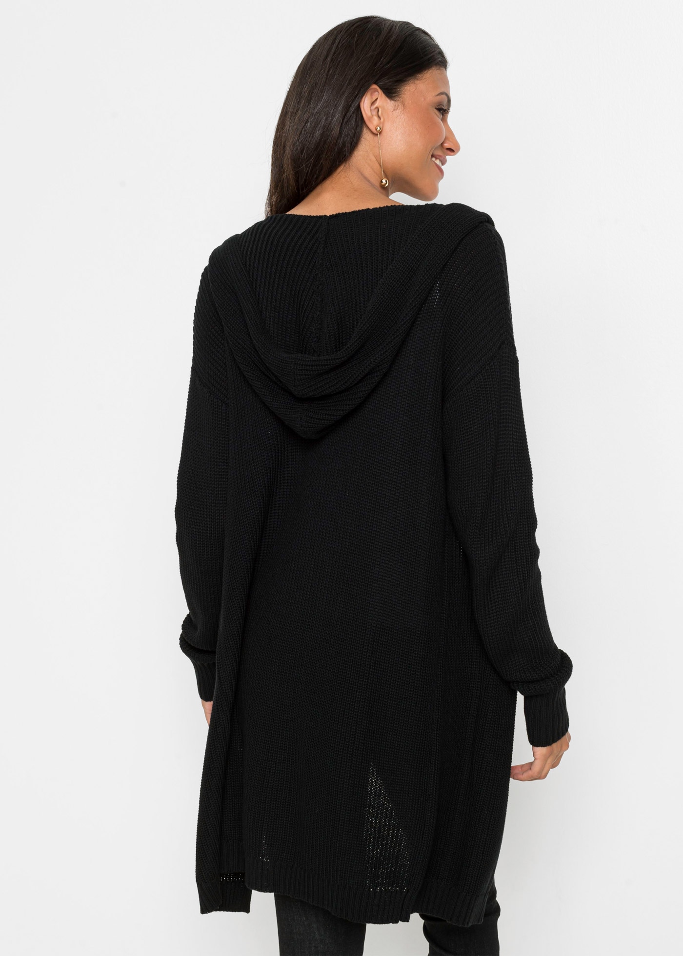 bonprix Longstrickjacke »Longstrickjacke mit Kapuze« Longstrickjacke mit Kapuze