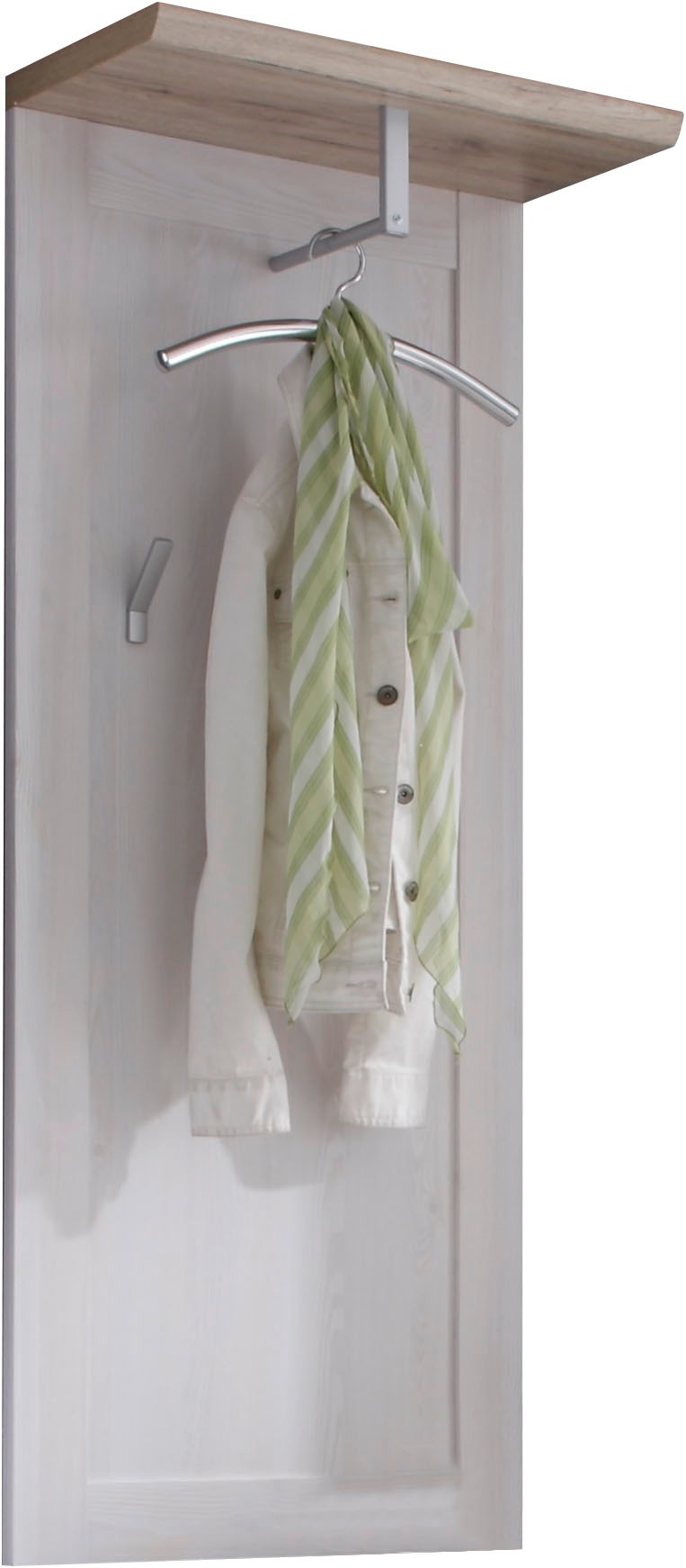 HBZ Garderobenpaneel »Romance im Landhausstil,BxHxT 59x143x30 cm«, (1 St.), Landhausstil, Paneel mit 3 Kleiderhaken, 1 Kleiderstange