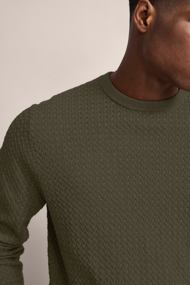 bugatti Strickpullover, mit Geflechtstruktur