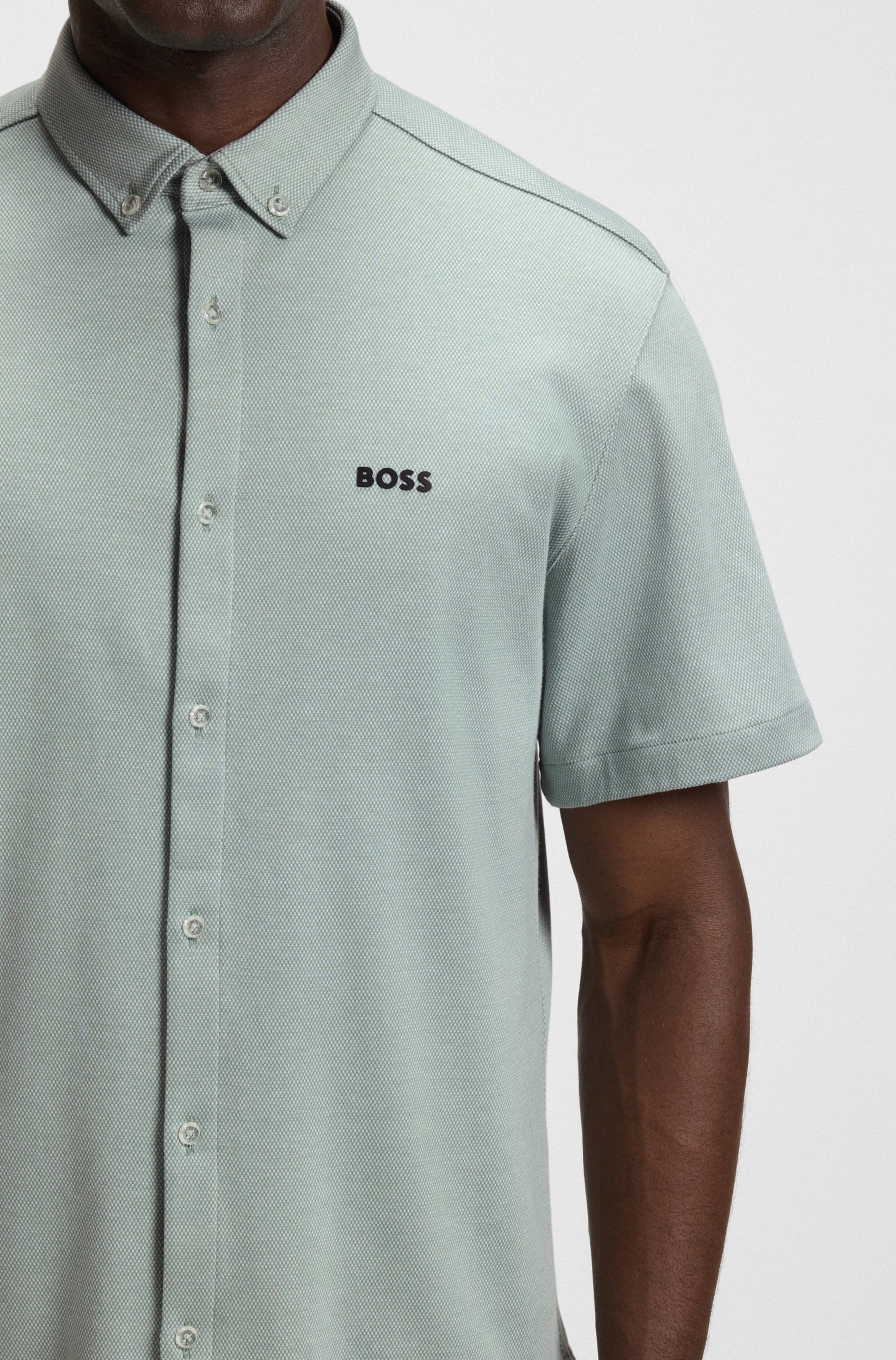 BOSS GREEN Kurzarmhemd »B MOTION S«, mit Logoschriftzug auf der Brust