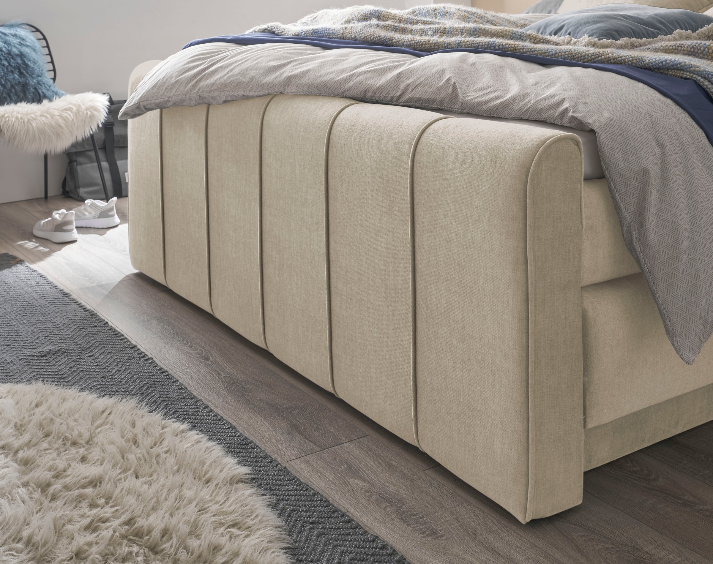 set one by Musterring Boxspringbett »Fairfield«, mit Bettkasten, Kopfteil mit Keder, Breite 160 cm oder 180 cm
