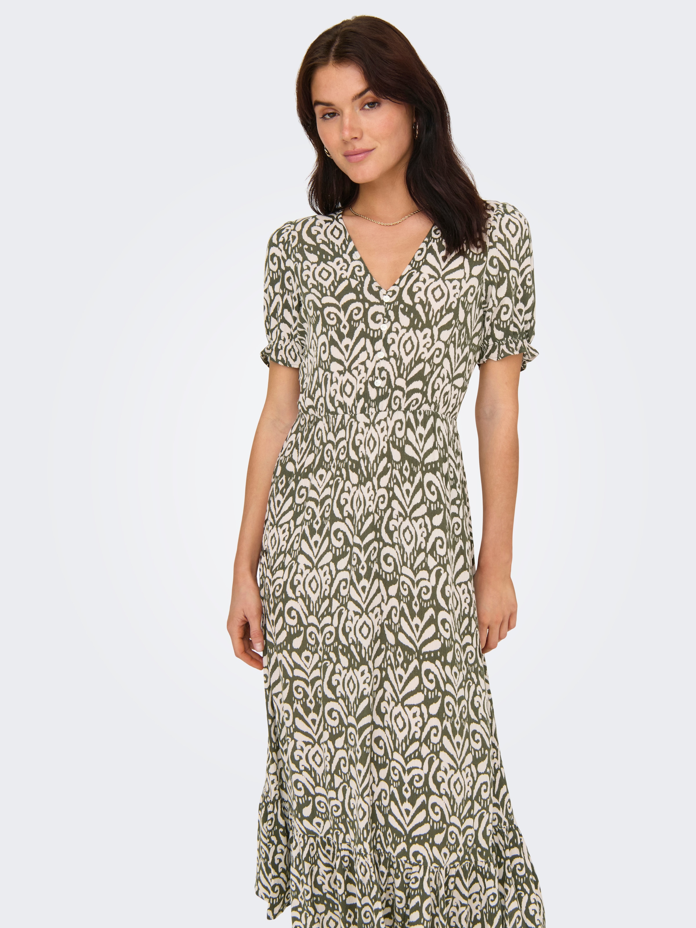ONLY Maxikleid »ONLCHIANTI S/S LONG DRESS WVN NOOS« Viskose, regular fit