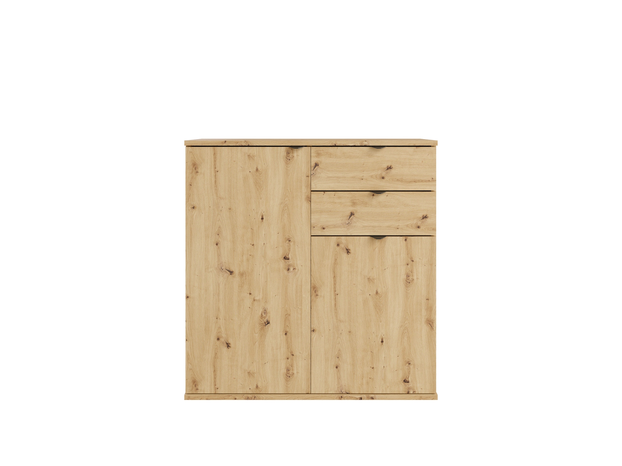 OTTO home Kommode »THALIAANA Sideboard mit 2 Türen und 2 Schubladen, Breite 80 cm« Schrank in 3 Farben erhältlich, schwarze Metallgriffe, viel Stauraum