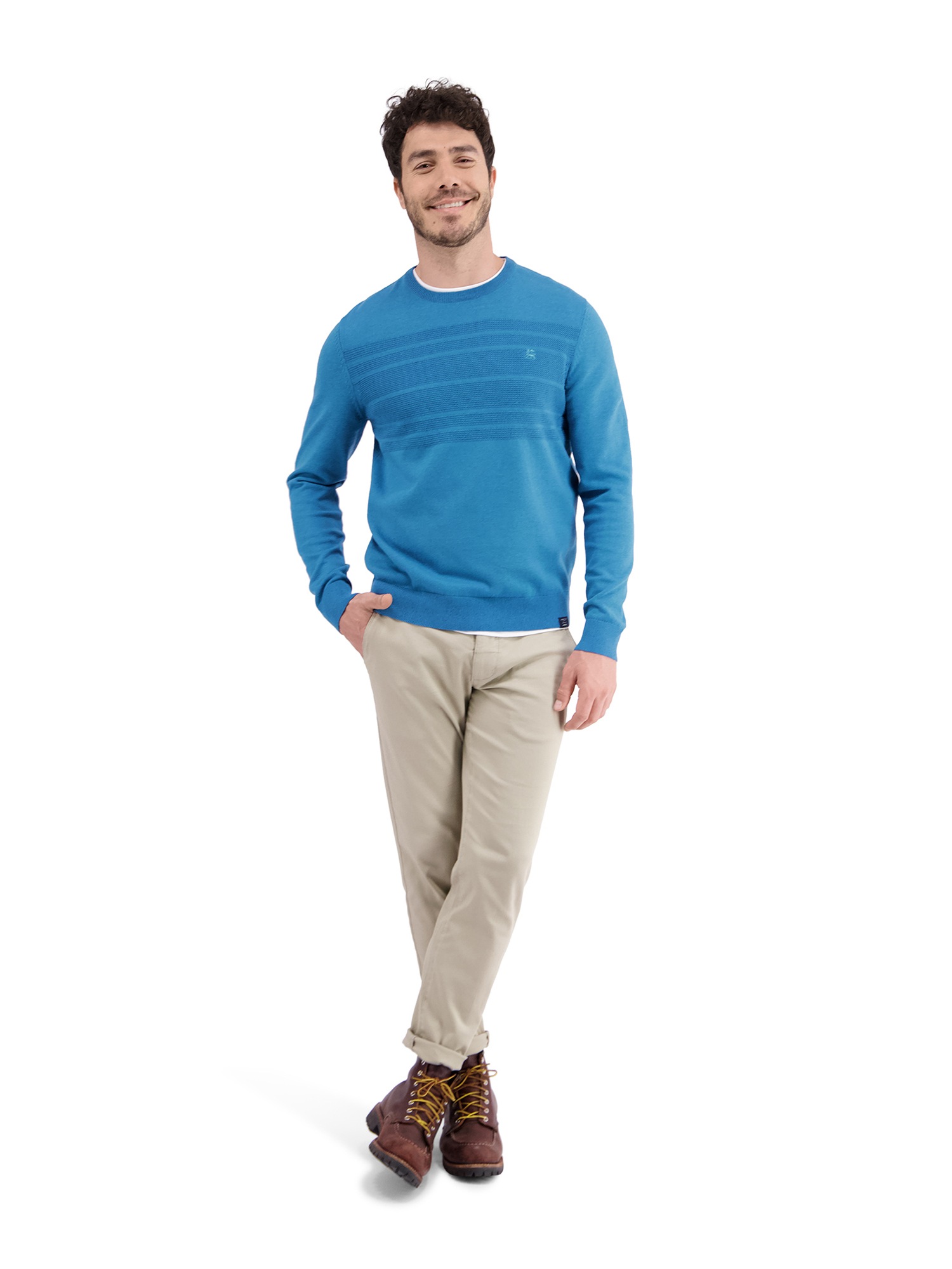 LERROS Strickpullover »LERROS Strickpullover, tonal gestreift«