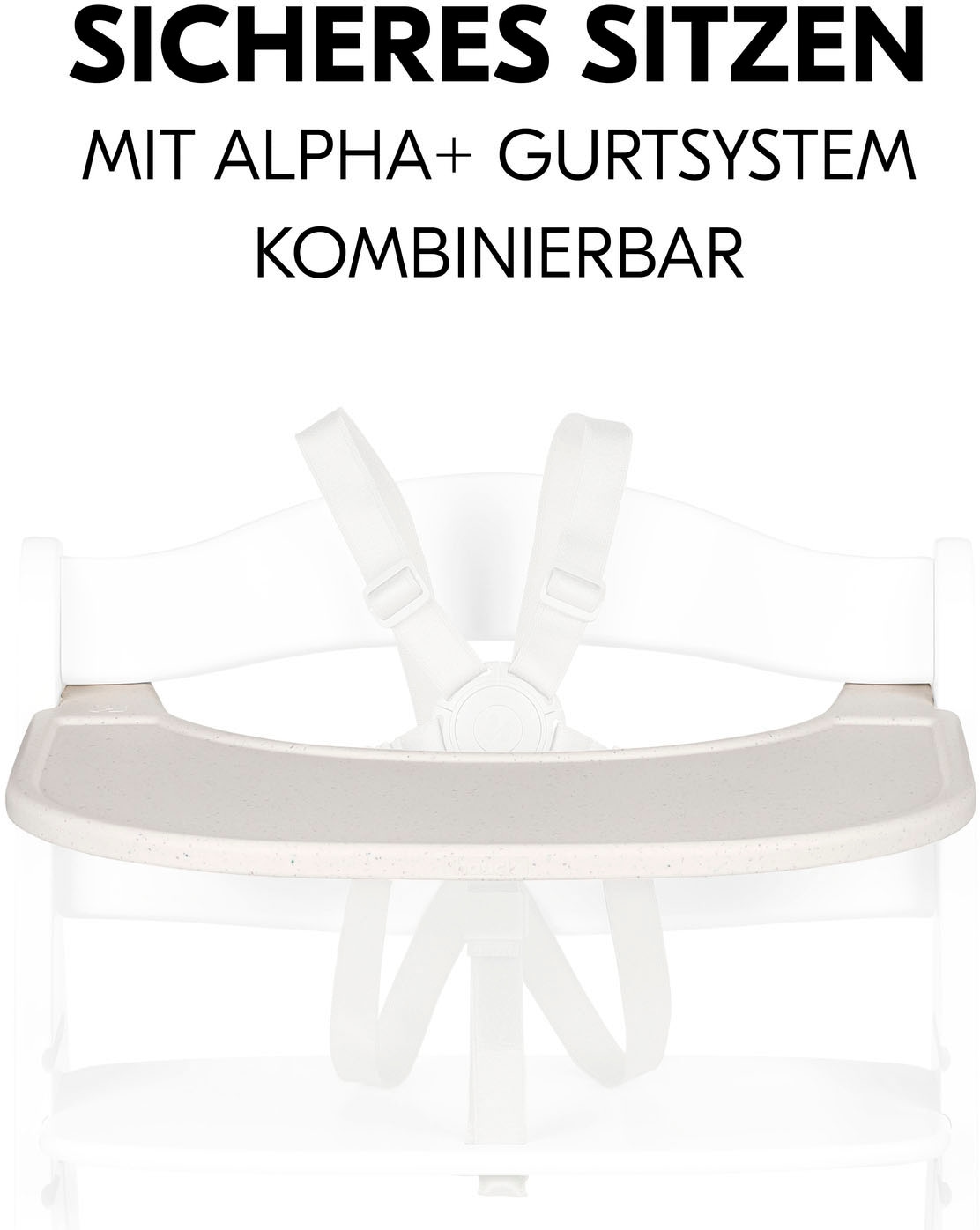 Hauck Hochstuhltablett »Alpha Click Tray, Speckle Beige«, aus recyceltem Material