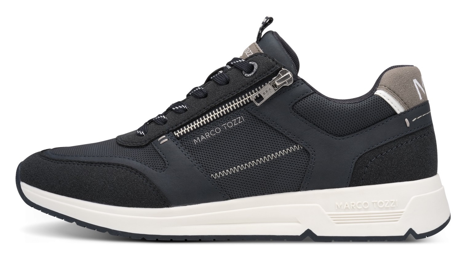 MARCO TOZZI Keilsneaker, Freizeitschuh, Halbschuh, Schnürschuh mit praktischem Reißverschluss