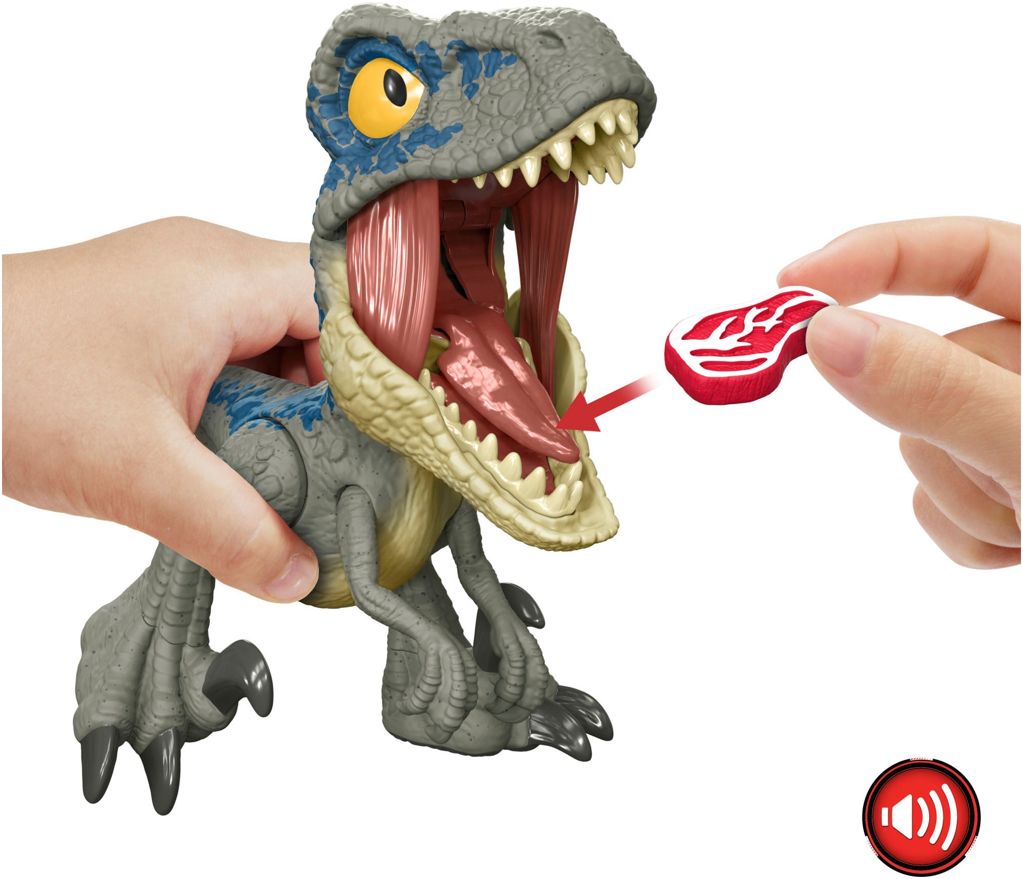 Mattel® Actionfigur »Jurassic World, Mega Roar Velociraptor, Blue«, mit Brüllaction