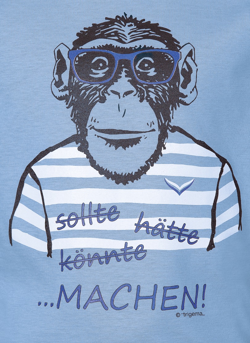 Trigema T-Shirt »TRIGEMA T-Shirt mit großem Affen-Druckmotiv«, (1 tlg.)