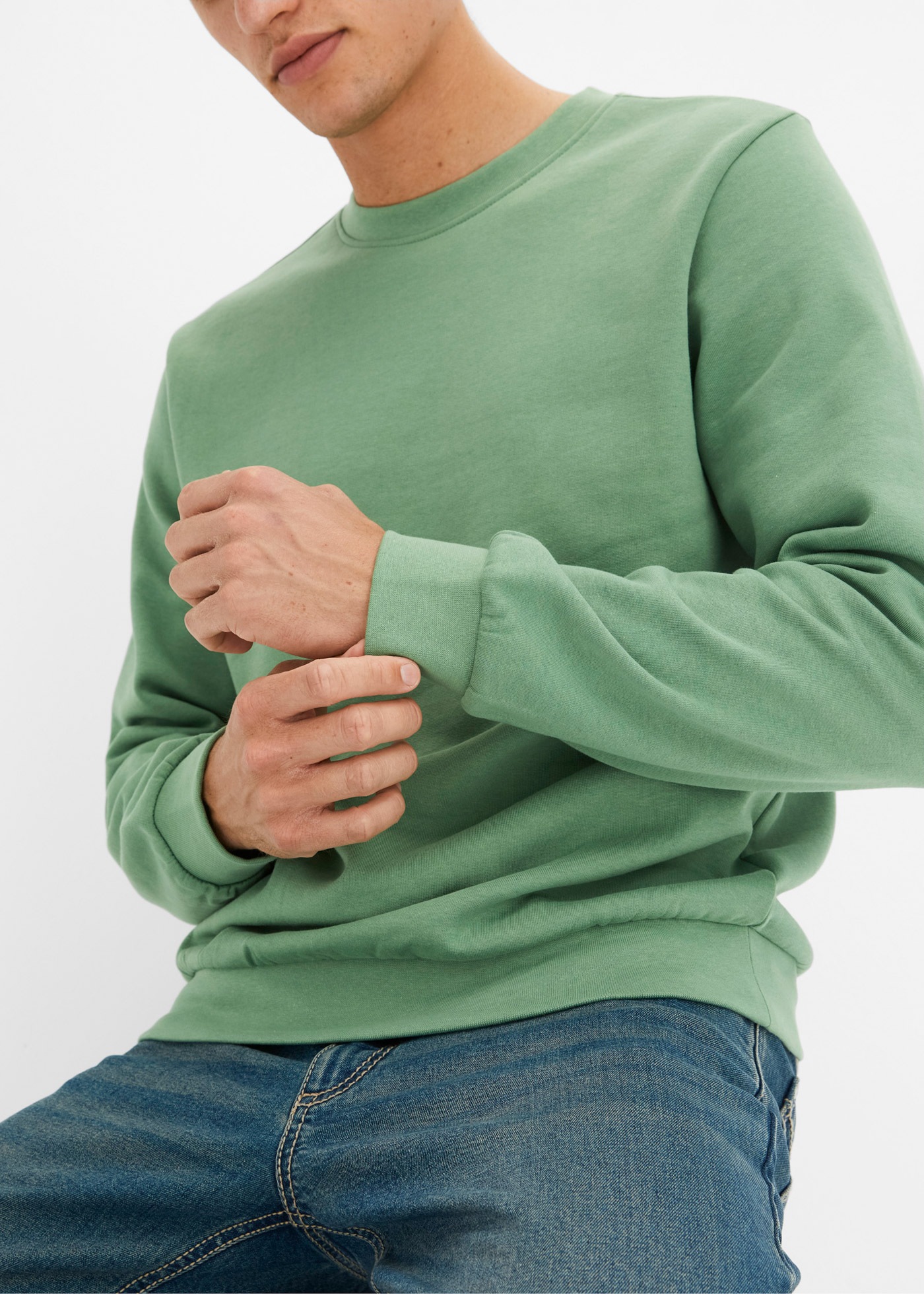 bonprix Sweatshirt »Sweatshirt«, Regular Fit, mit Rundhalsausschnitt, weich angeraute Innenseite
